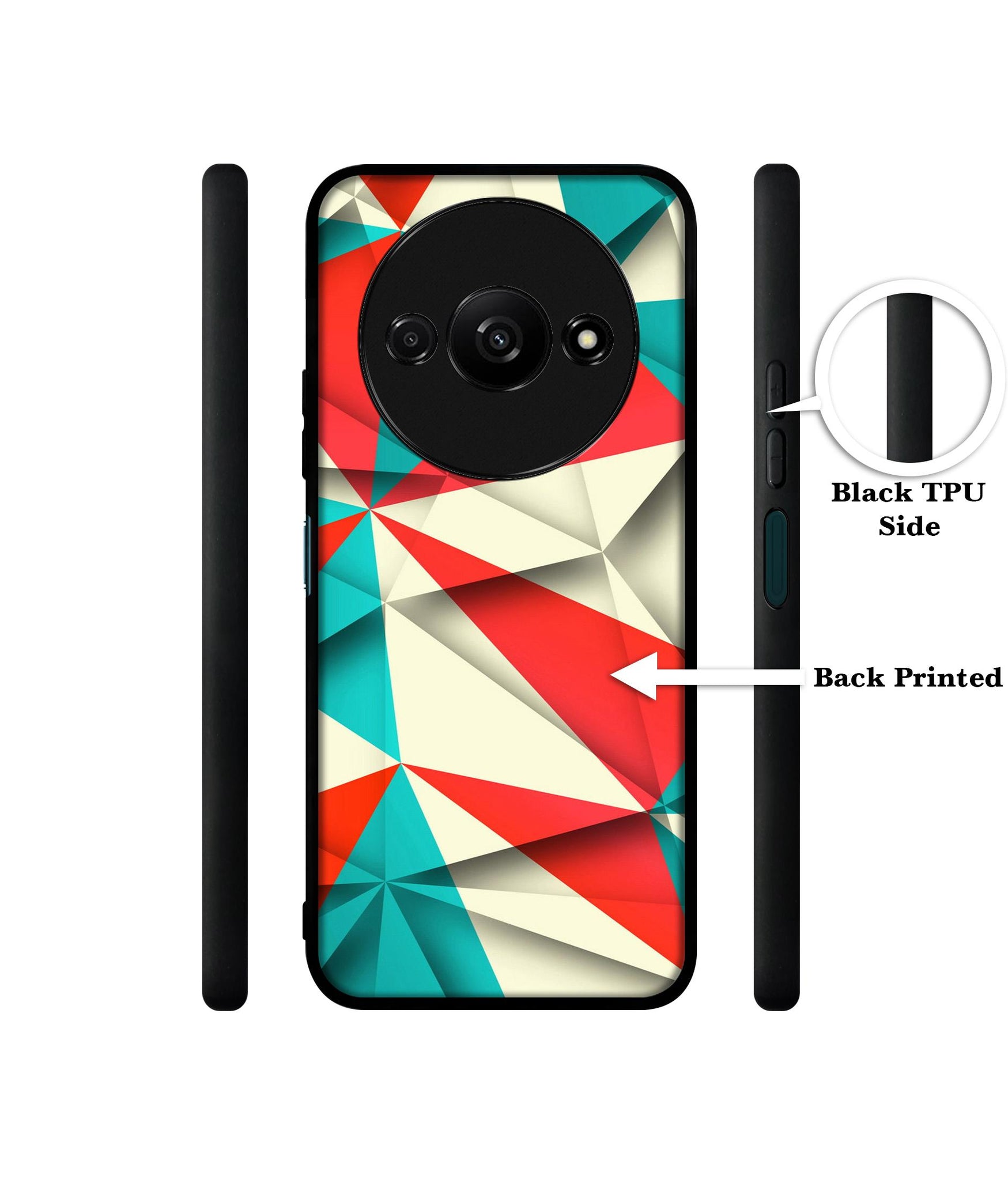 Red Blue White Pattern Design Designer 2D Printed Back Case Cover for Mi Redmi A3 4G / Poco C61 4G
