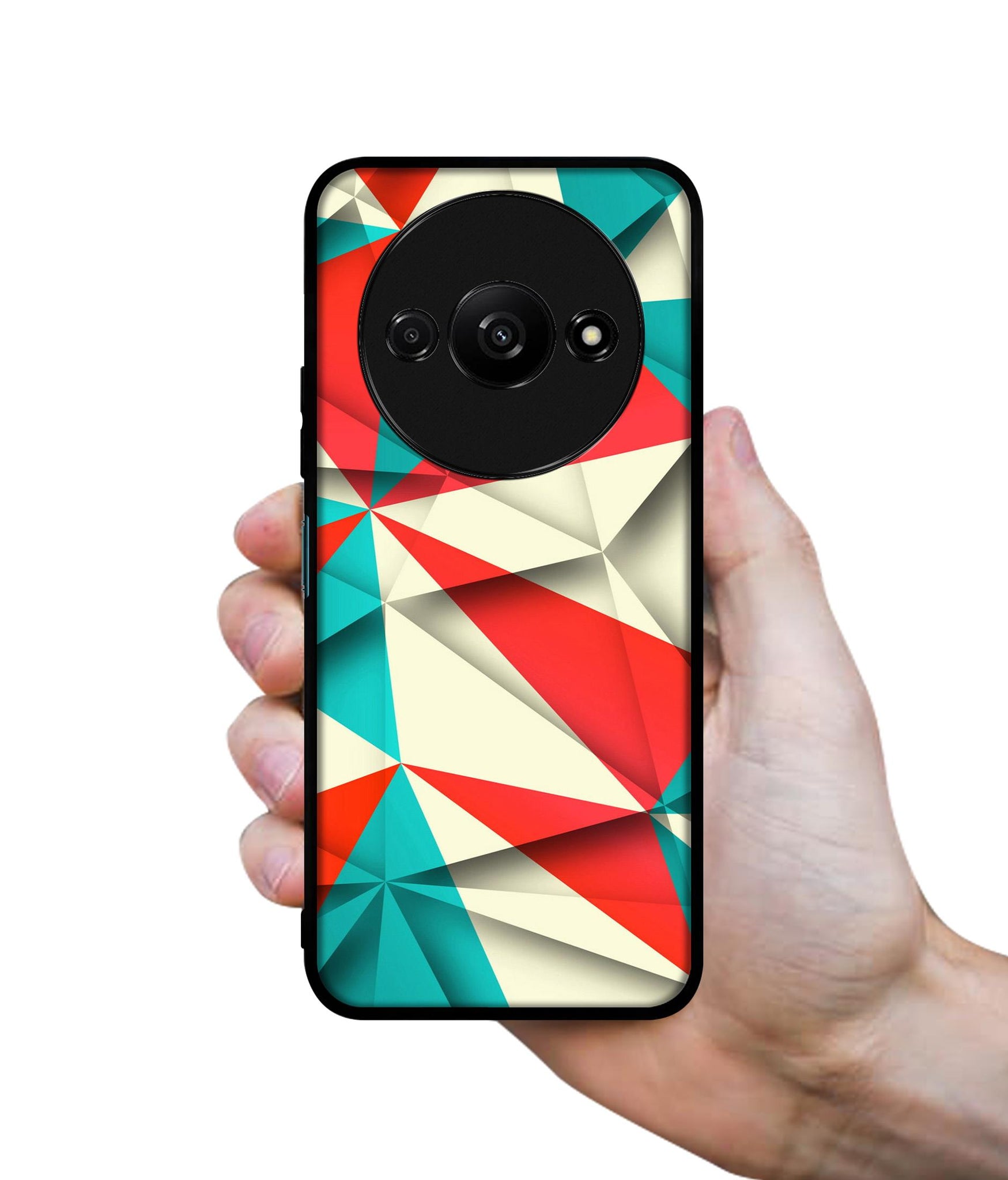 Red Blue White Pattern Design Designer 2D Printed Back Case Cover for Mi Redmi A3 4G / Poco C61 4G