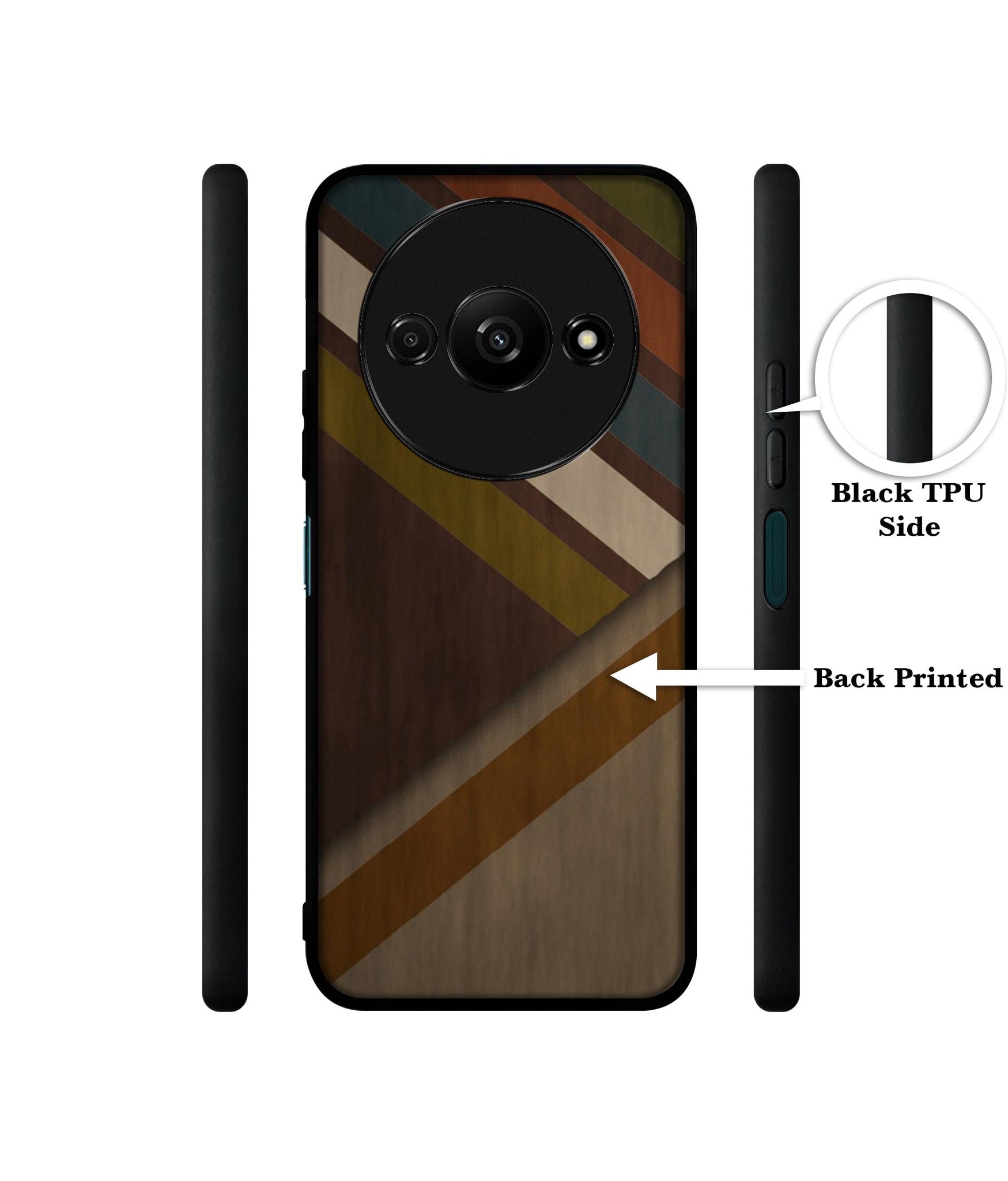Colorful Wooden Pattern Design Designer 2D Printed Back Case Cover for Mi Redmi A3 4G / Poco C61 4G