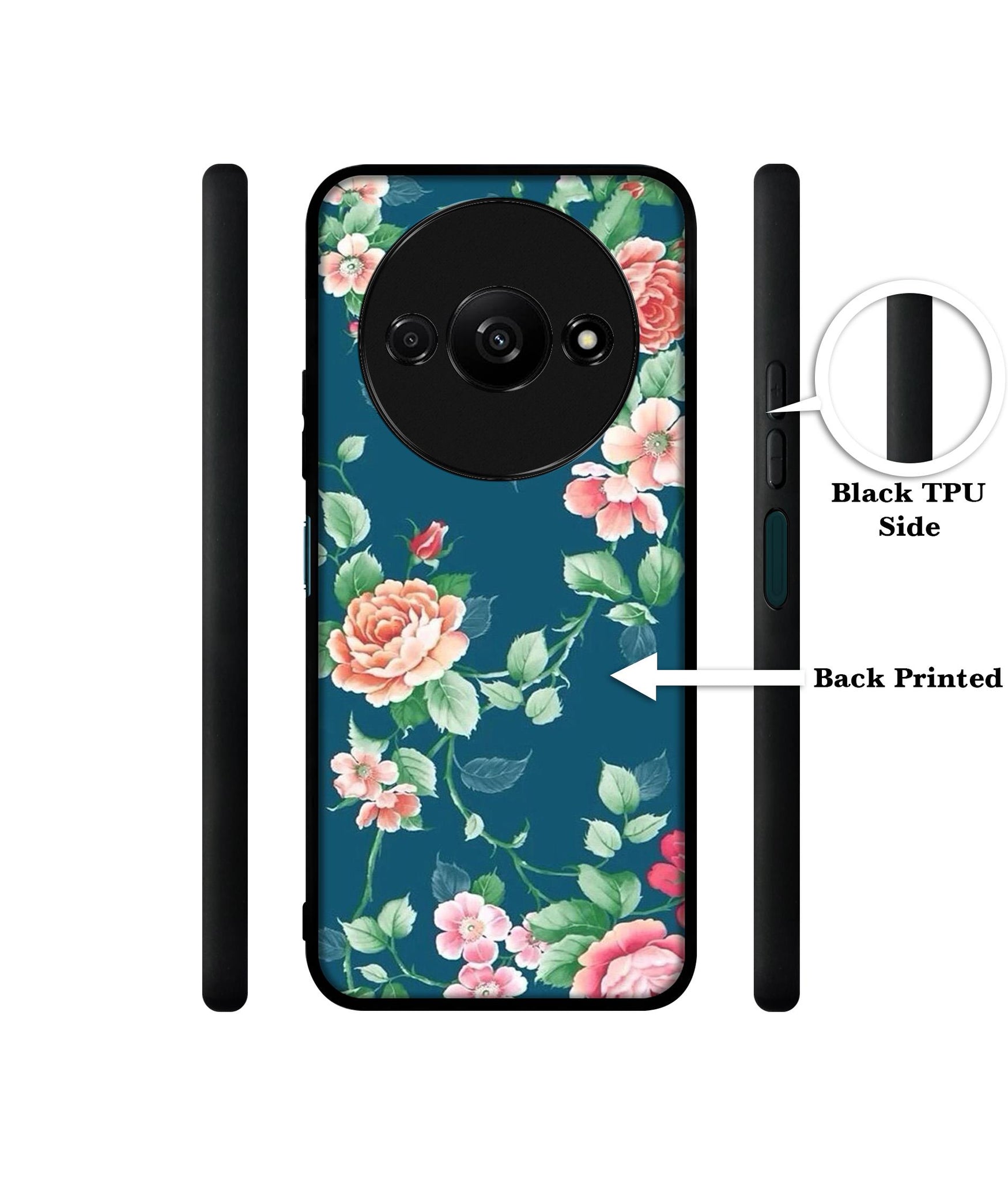 Vintage Floral Design Designer 2D Printed Back Case Cover for Mi Redmi A3 4G / Poco C61 4G