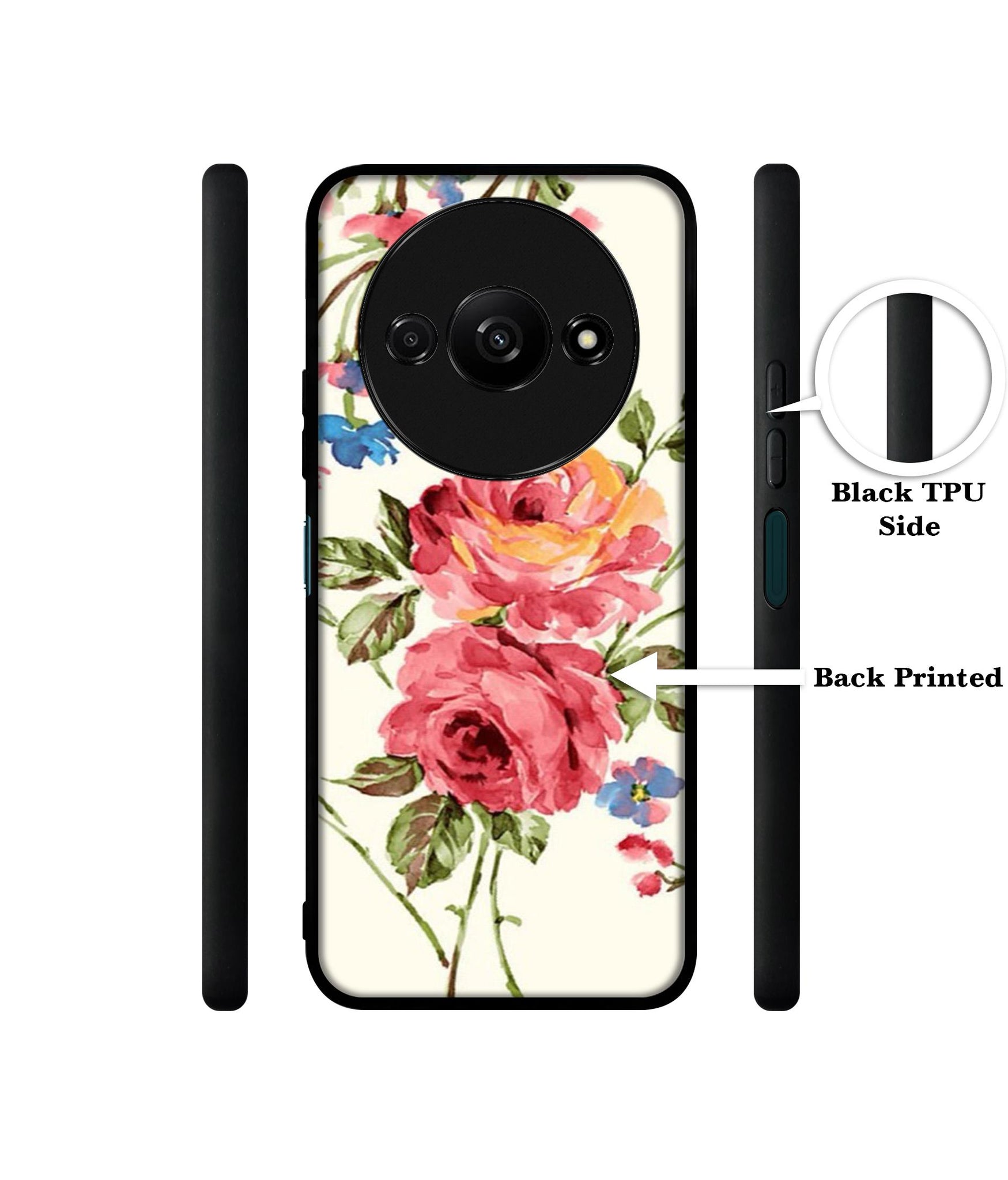Vintage Painting Flower Design Designer 2D Printed Back Case Cover for Mi Redmi A3 4G / Poco C61 4G