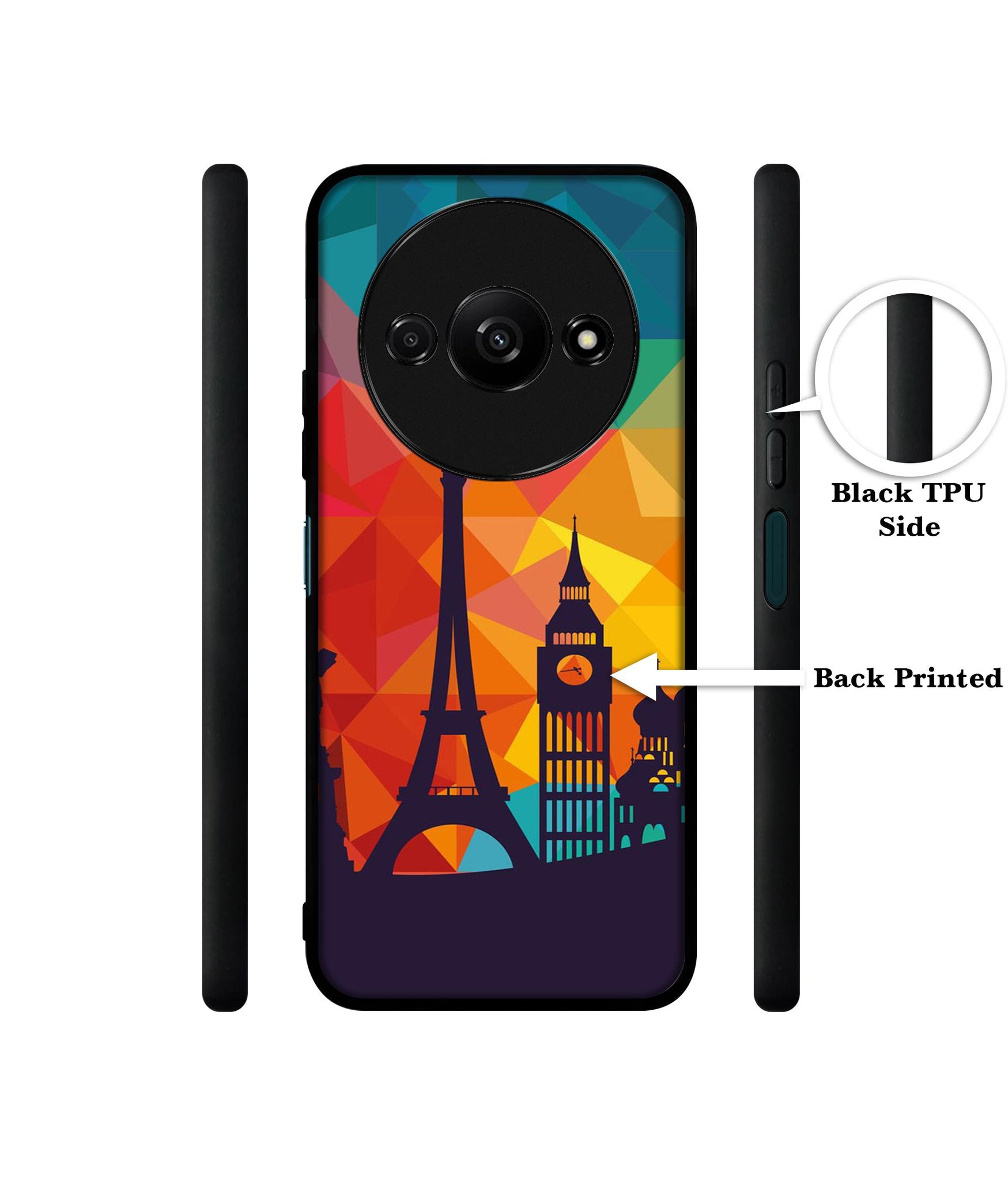 Colored Paris Design Designer 2D Printed Back Case Cover for Mi Redmi A3 4G / Poco C61 4G