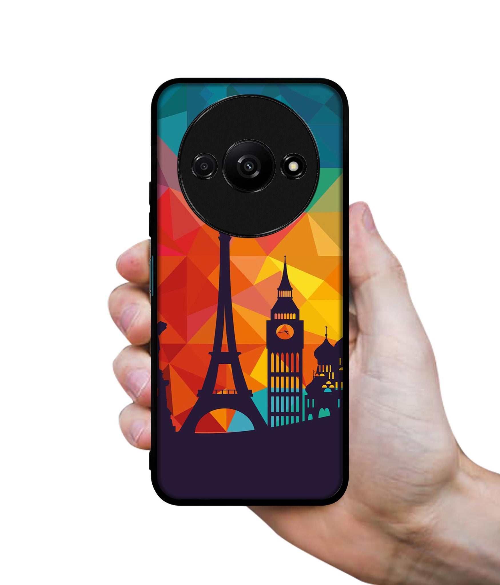 Colored Paris Design Designer 2D Printed Back Case Cover for Mi Redmi A3 4G / Poco C61 4G