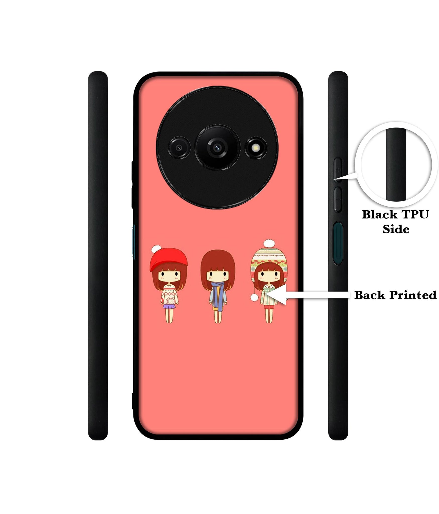 Cute Girls Design Designer 2D Printed Back Case Cover for Mi Redmi A3 4G / Poco C61 4G