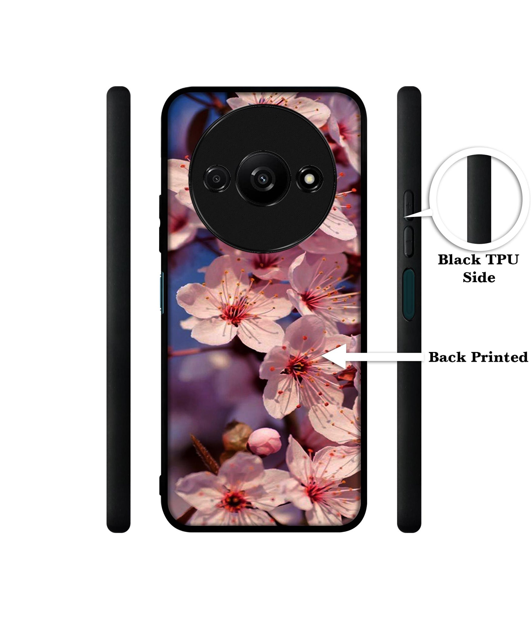 Pink Flowers Pattern Design Designer 2D Printed Back Case Cover for Mi Redmi A3 4G / Poco C61 4G