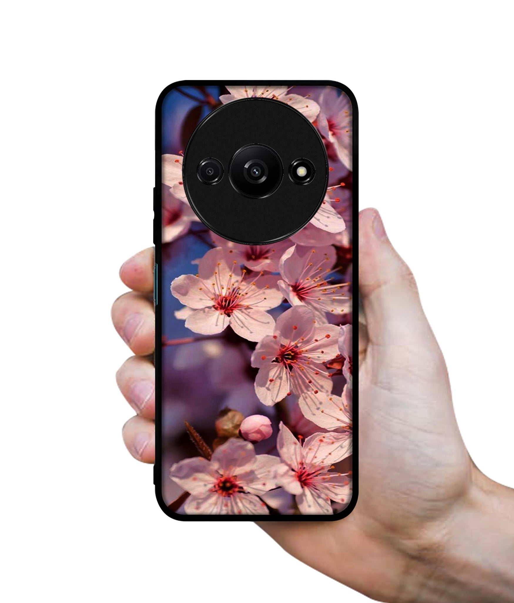 Pink Flowers Pattern Design Designer 2D Printed Back Case Cover for Mi Redmi A3 4G / Poco C61 4G