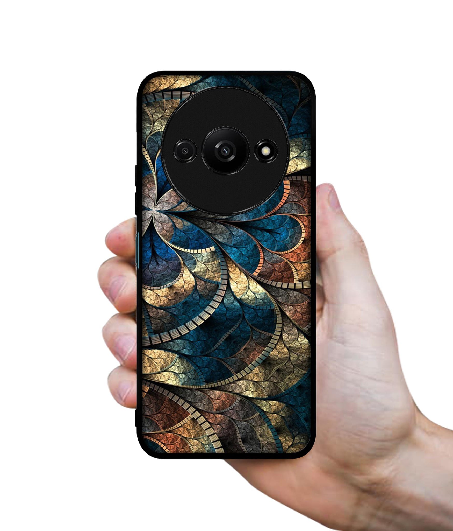Fractional Pattern Design Designer 2D Printed Back Case Cover for Mi Redmi A3 4G / Poco C61 4G