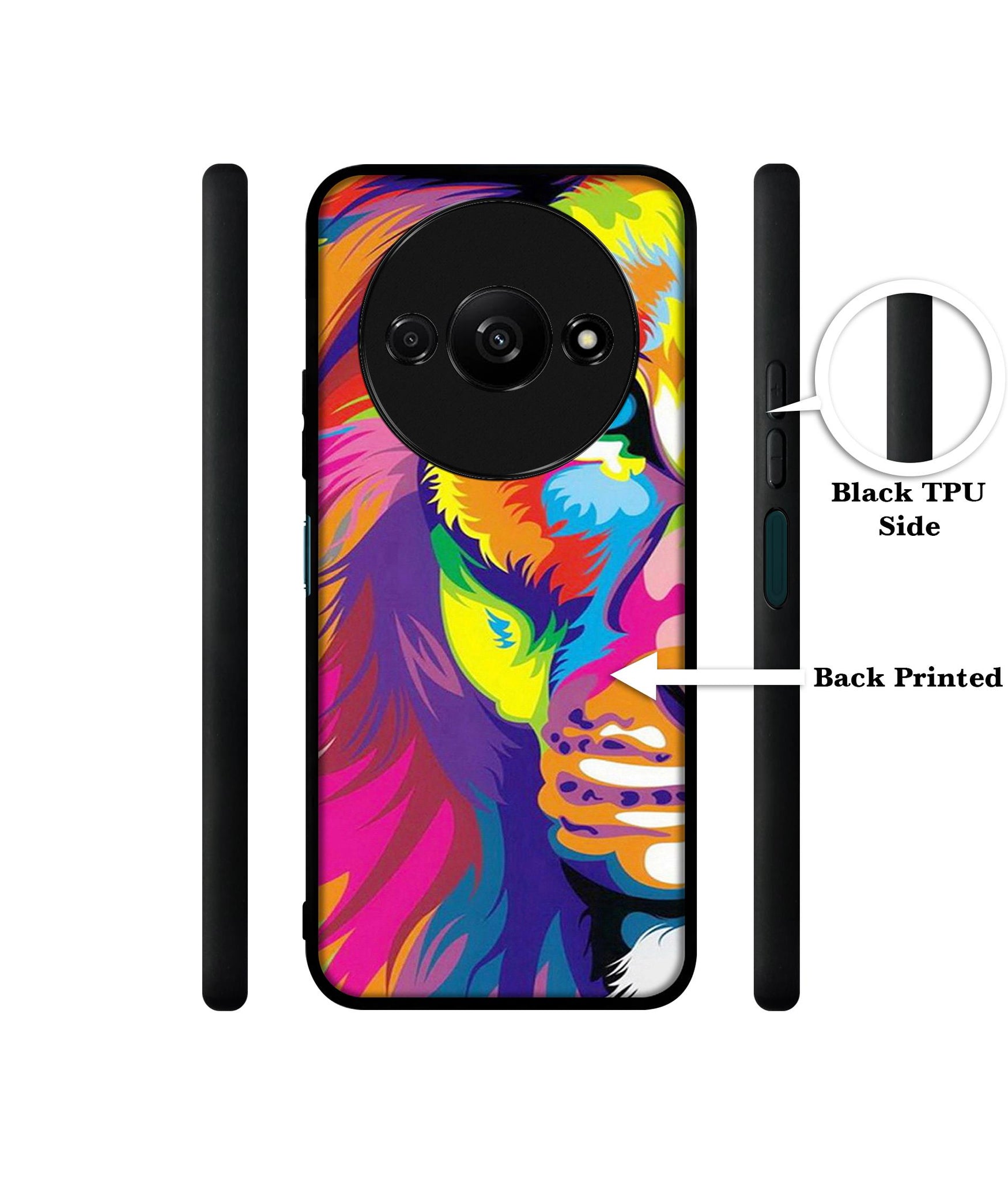 Lion Design Designer 2D Printed Back Case Cover for Mi Redmi A3 4G / Poco C61 4G