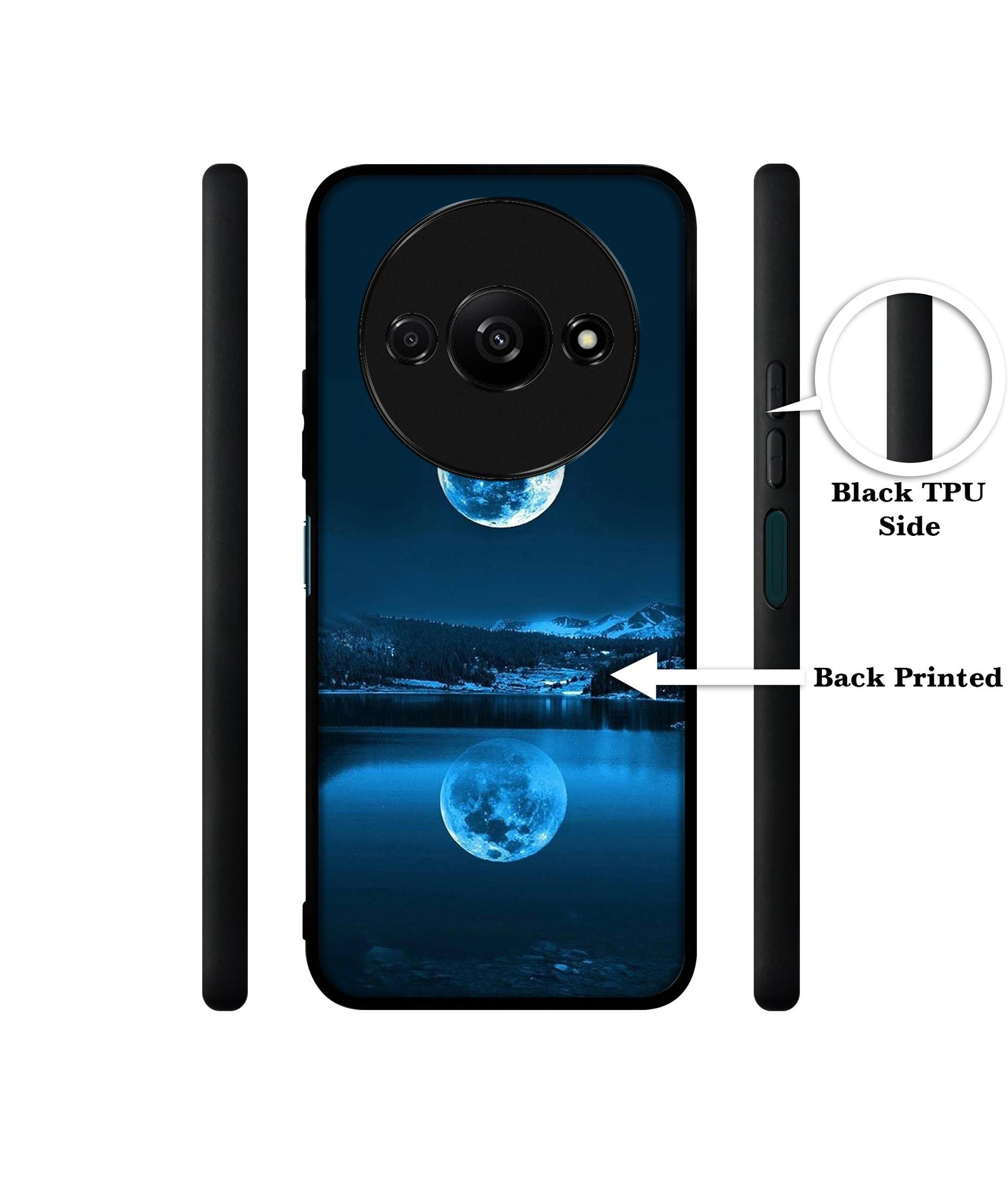 Moon Pattern Print Design Designer 2D Printed Back Case Cover for Mi Redmi A3 4G / Poco C61 4G