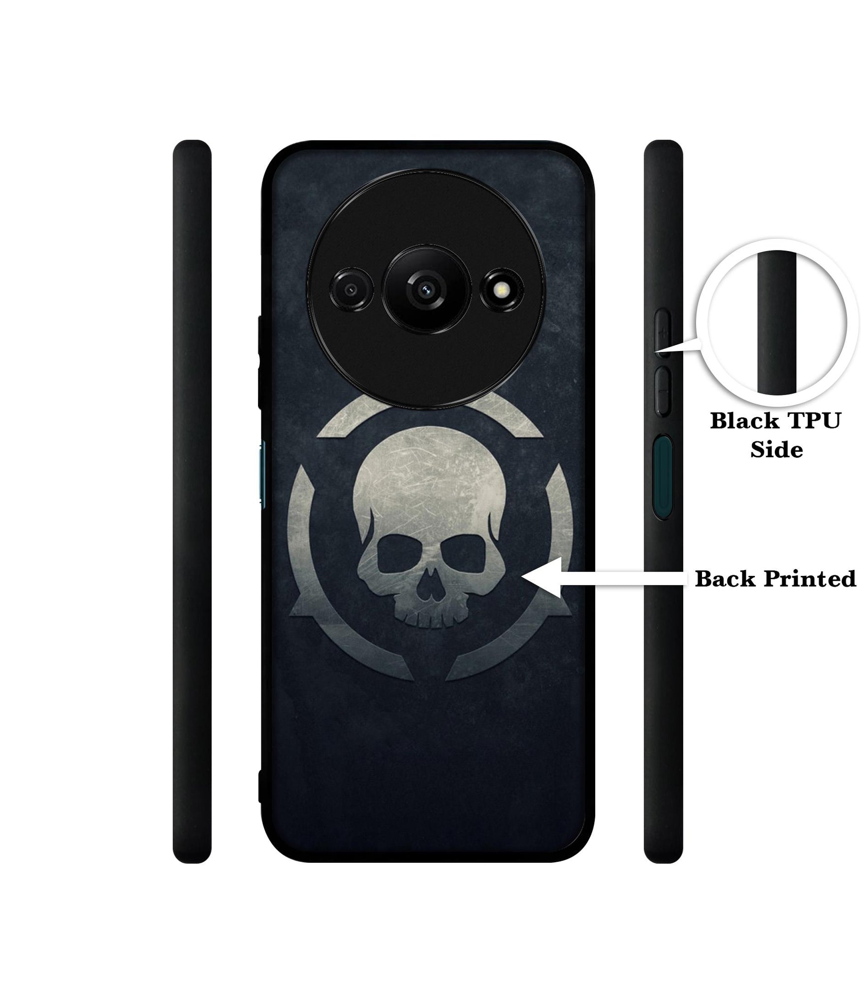 Skull Pattern Print Design Designer 2D Printed Back Case Cover for Mi Redmi A3 4G / Poco C61 4G