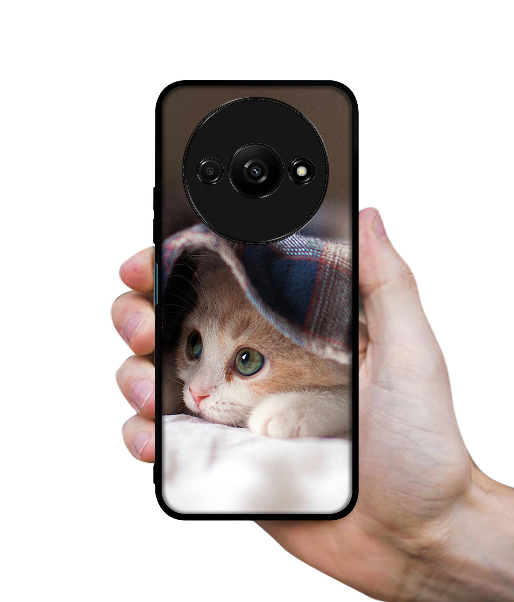 Sleepy Kitten Design Designer 2D Printed Back Case Cover for Mi Redmi A3 4G / Poco C61 4G