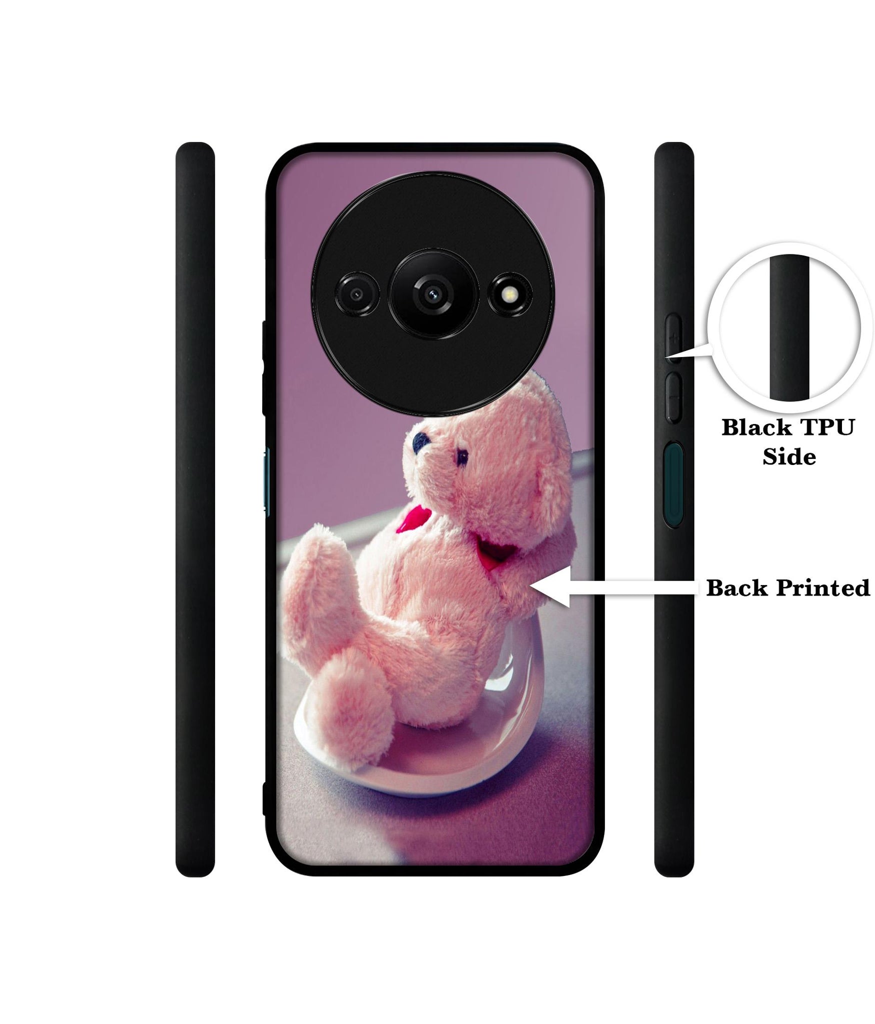 Cute Teddy Bear Design Designer 2D Printed Back Case Cover for Mi Redmi A3 4G / Poco C61 4G
