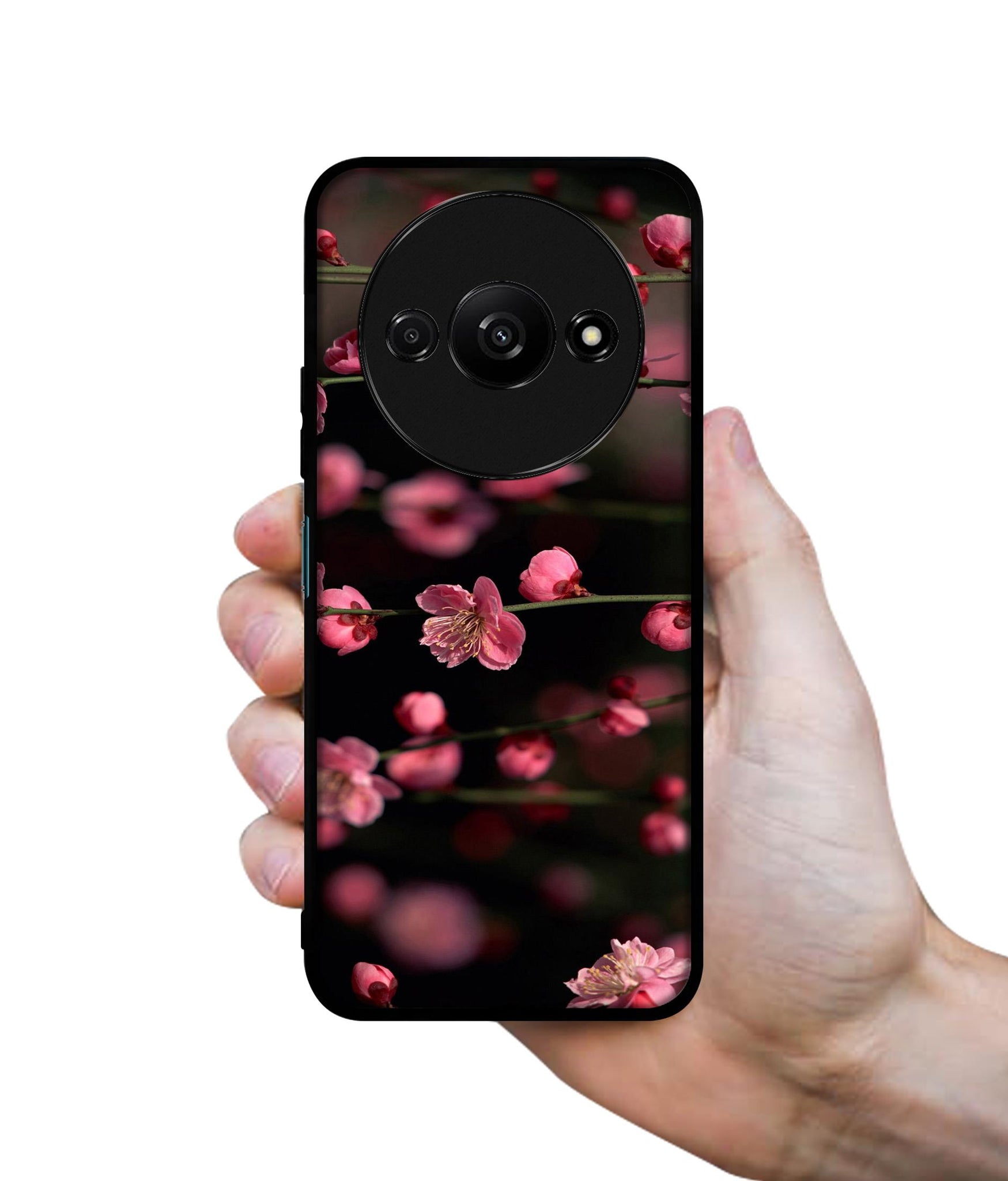 Pink Flowers Design Designer 2D Printed Back Case Cover for Mi Redmi A3 4G / Poco C61 4G