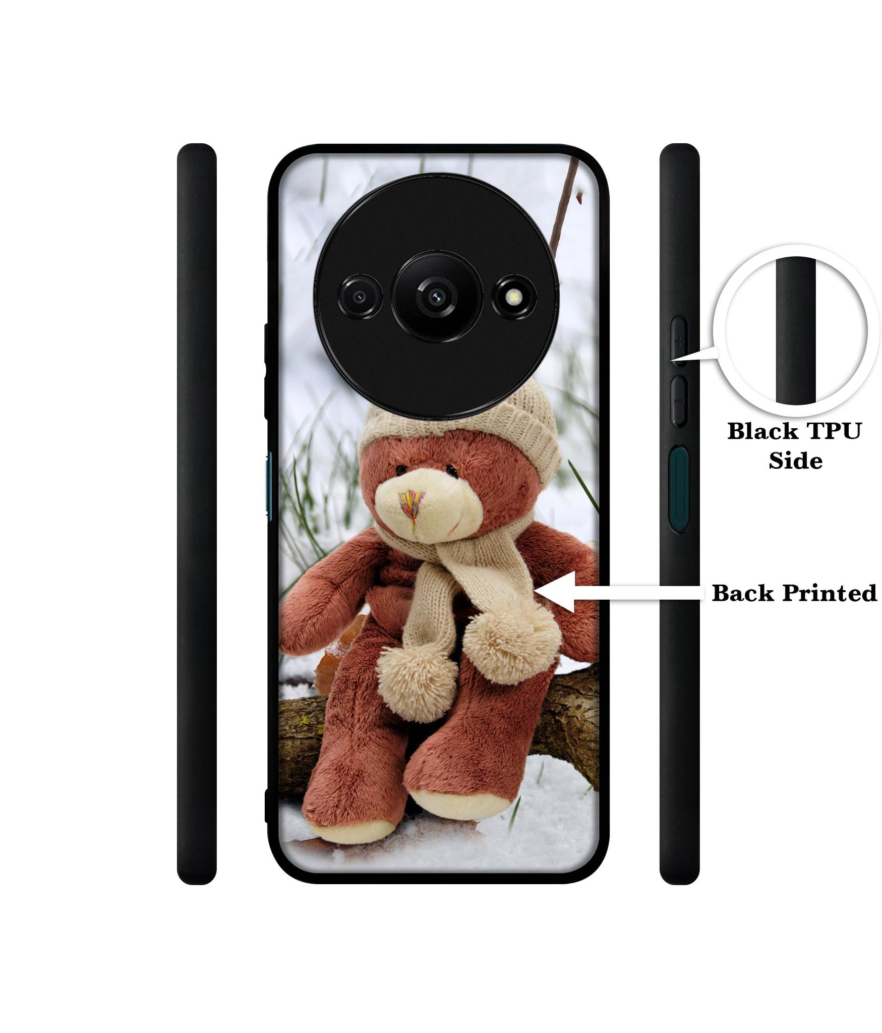 Woolen Bear Design Designer 2D Printed Back Case Cover for Mi Redmi A3 4G / Poco C61 4G