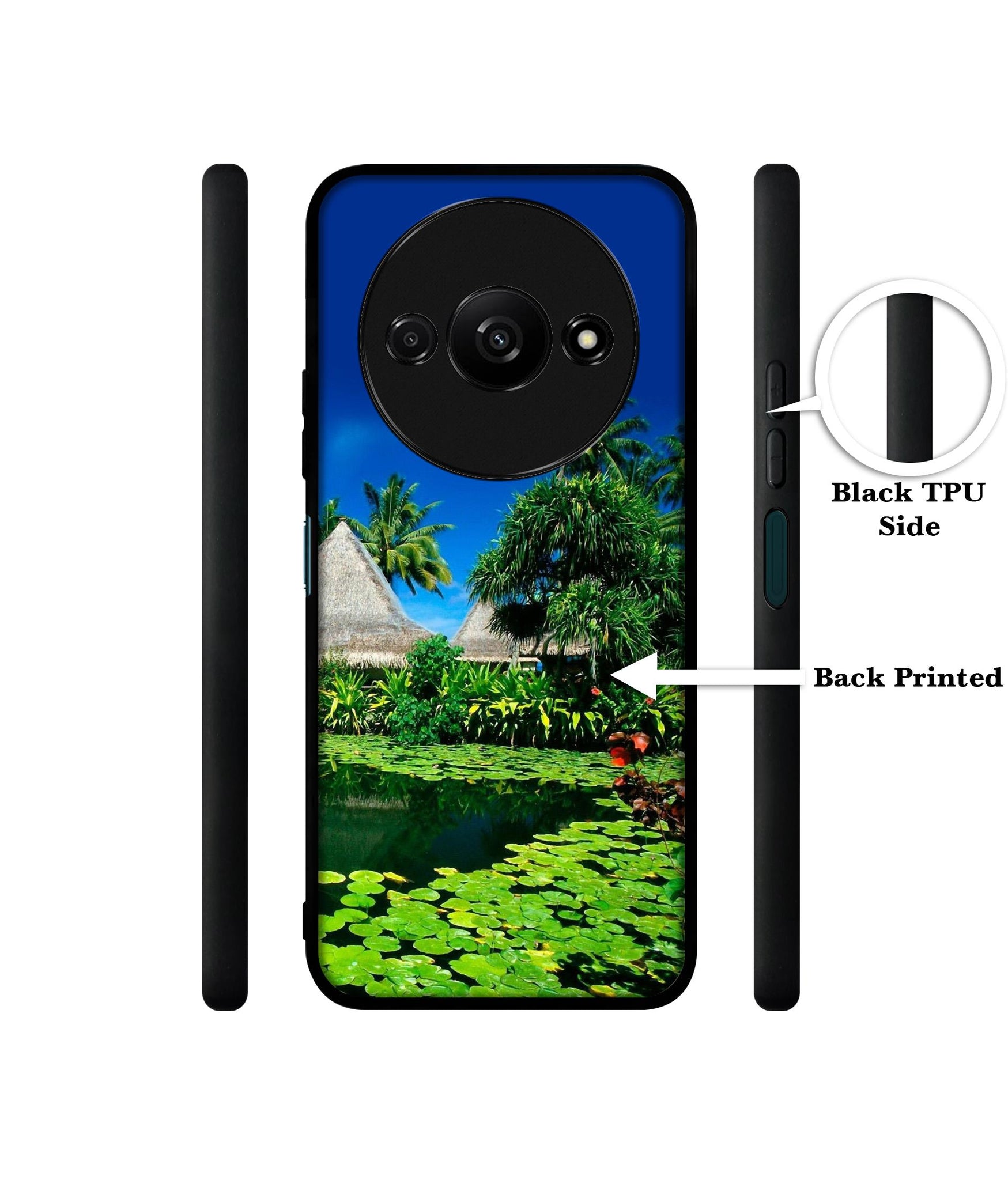 Tropics Water Design Designer 2D Printed Back Case Cover for Mi Redmi A3 4G / Poco C61 4G