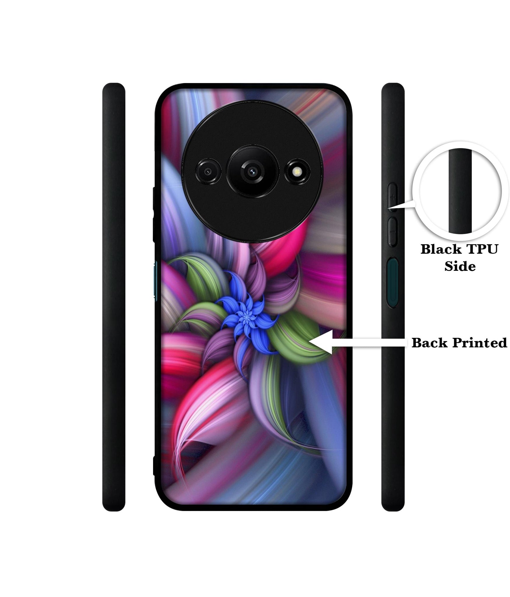Colorful Flower Design Designer 2D Printed Back Case Cover for Mi Redmi A3 4G / Poco C61 4G
