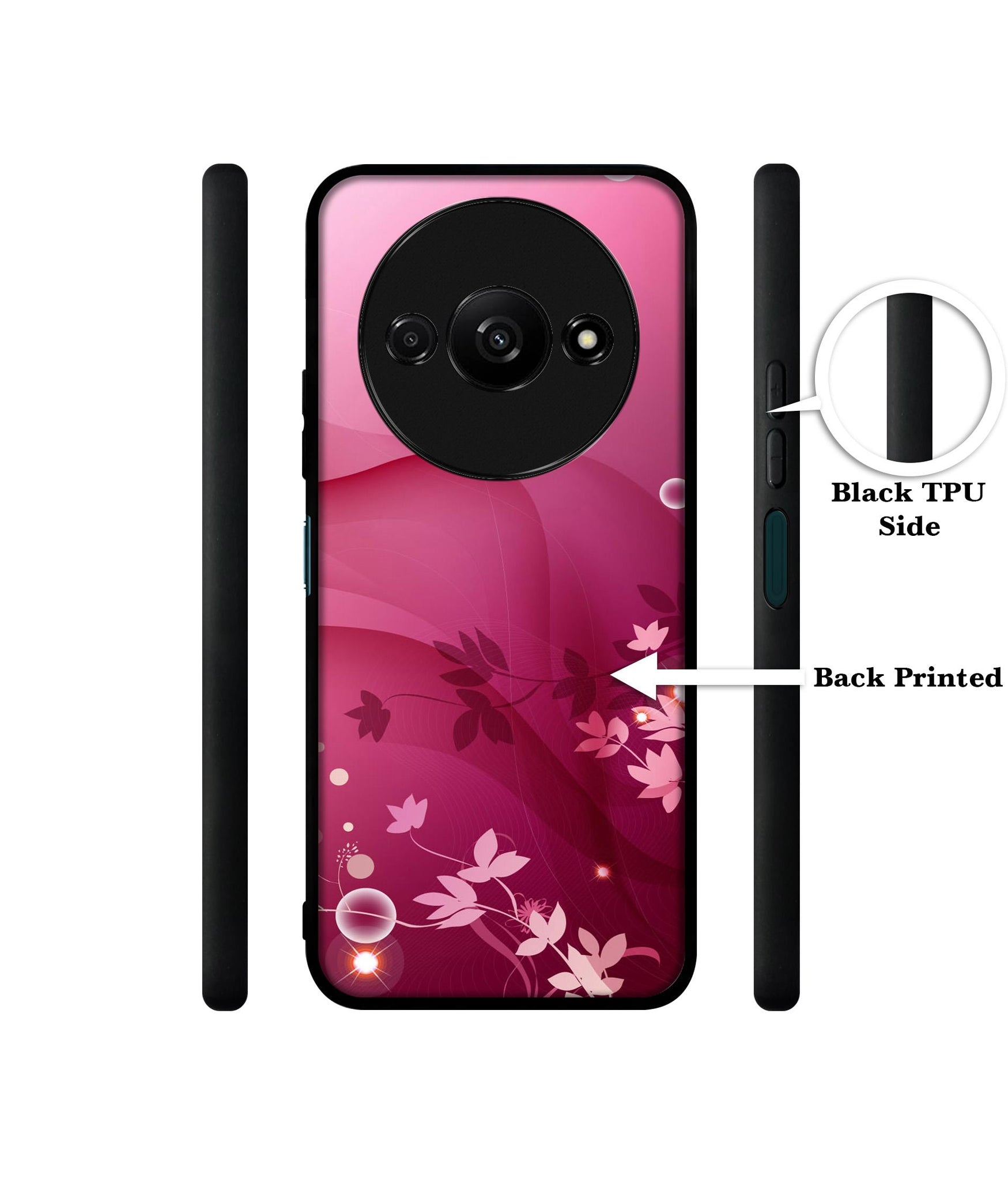 Pink Abstract Design Designer 2D Printed Back Case Cover for Mi Redmi A3 4G / Poco C61 4G