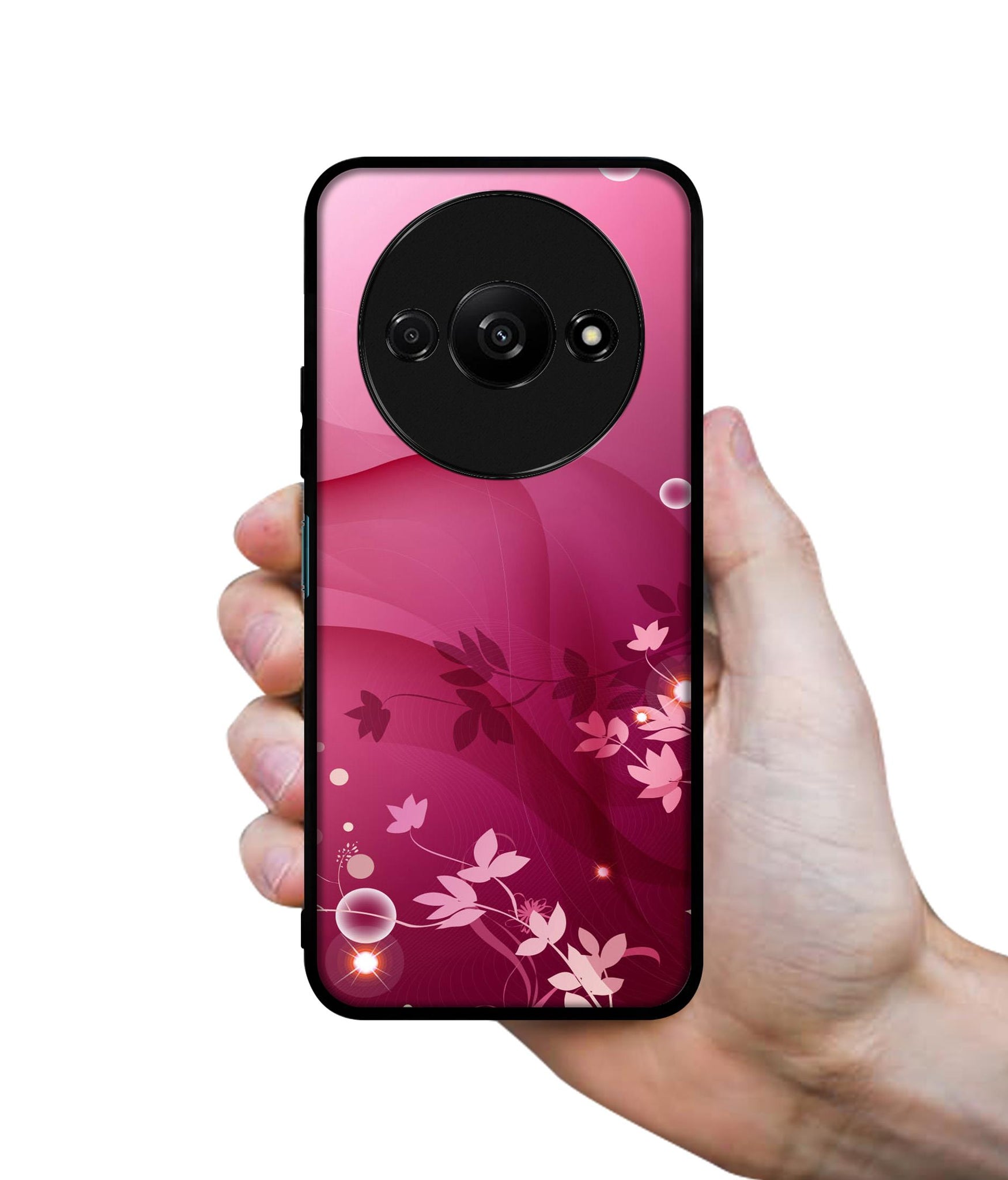 Pink Abstract Design Designer 2D Printed Back Case Cover for Mi Redmi A3 4G / Poco C61 4G