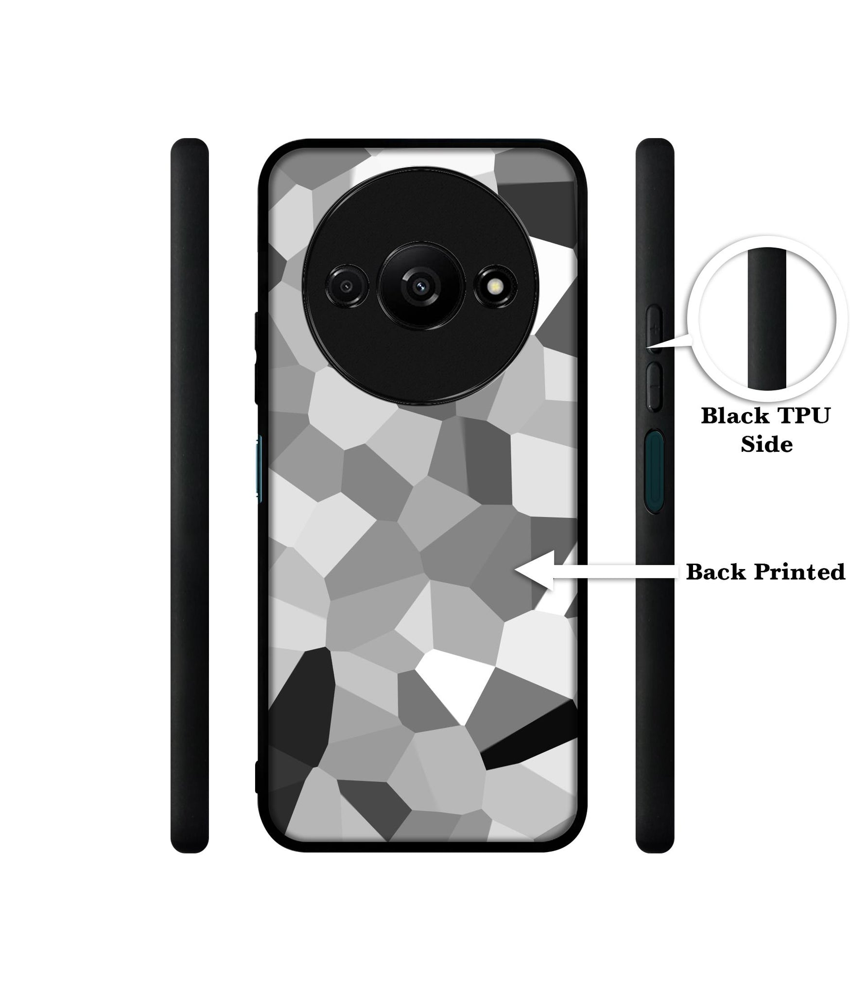 Black & White Mathematical Shape Design Designer 2D Printed Back Case Cover for Mi Redmi A3 4G / Poco C61 4G