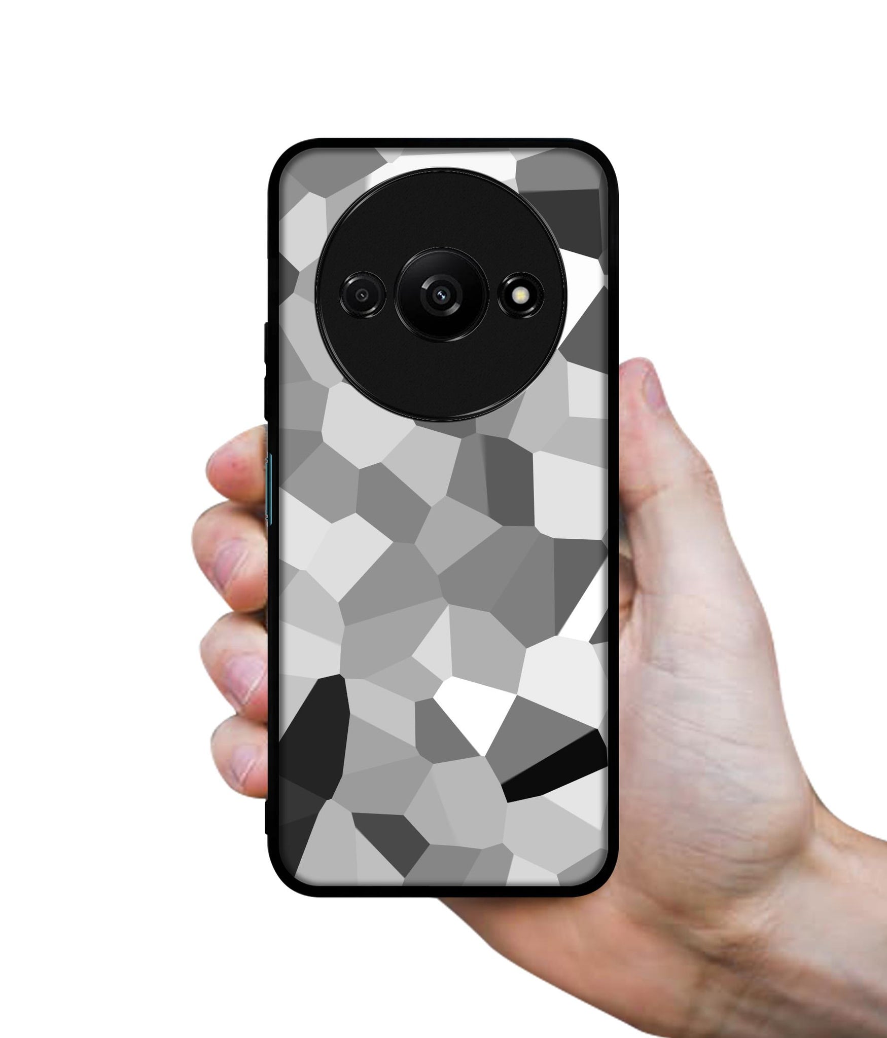 Black & White Mathematical Shape Design Designer 2D Printed Back Case Cover for Mi Redmi A3 4G / Poco C61 4G