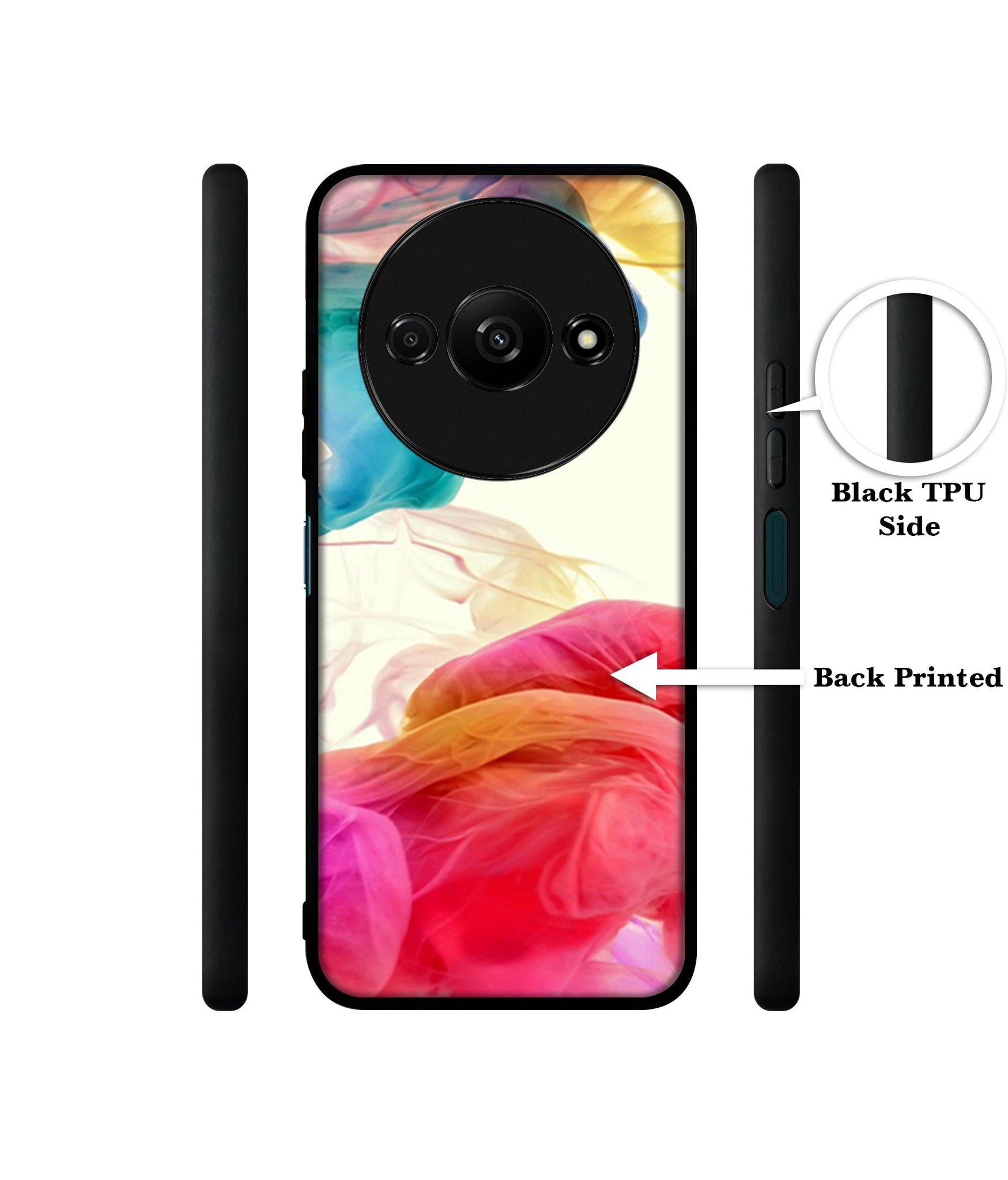 Colored Smoke Design Designer 2D Printed Back Case Cover for Mi Redmi A3 4G / Poco C61 4G