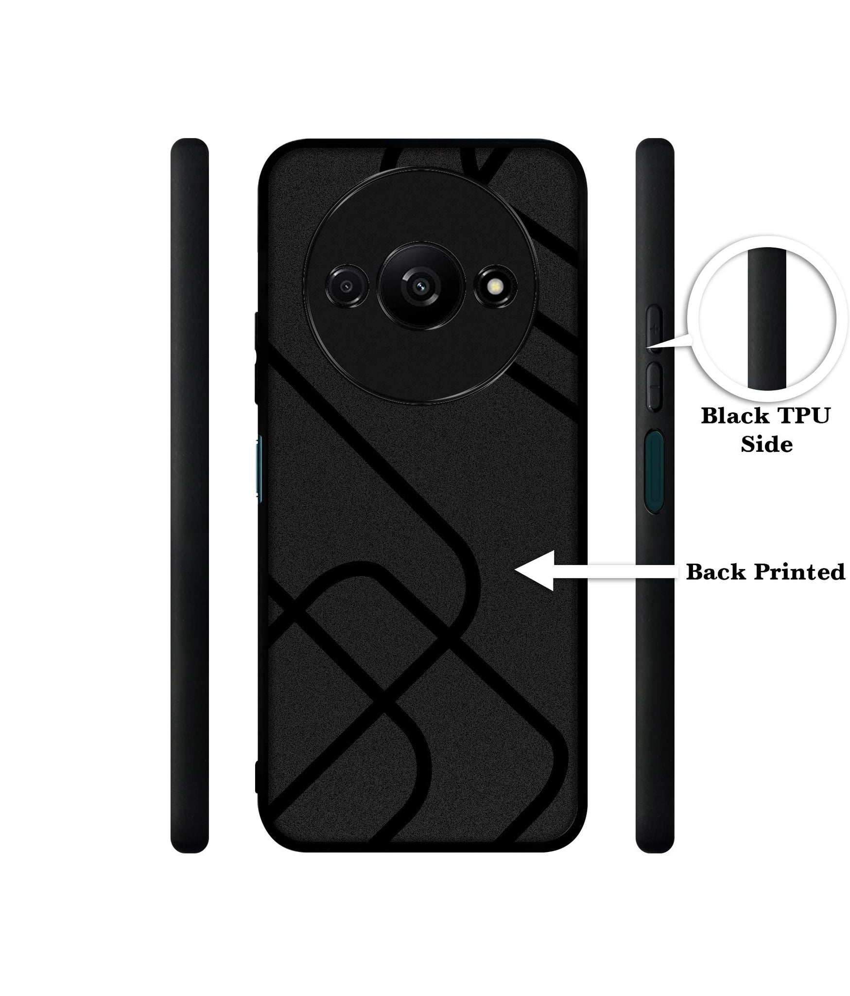 Zig-Zag Black Line Design Designer 2D Printed Back Case Cover for Mi Redmi A3 4G / Poco C61 4G