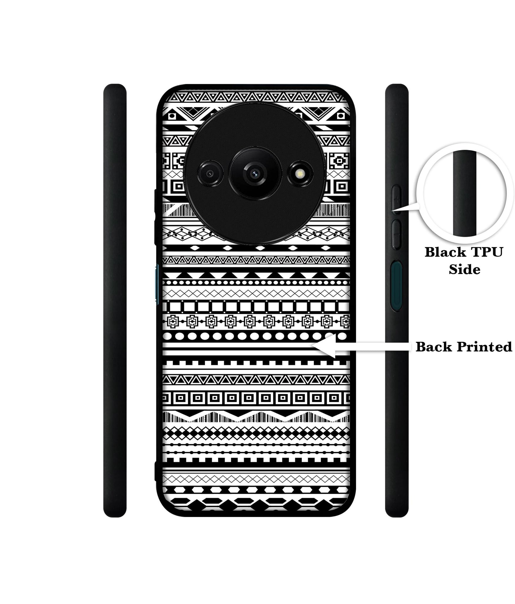 Black & White Patterns Design Designer 2D Printed Back Case Cover for Mi Redmi A3 4G / Poco C61 4G