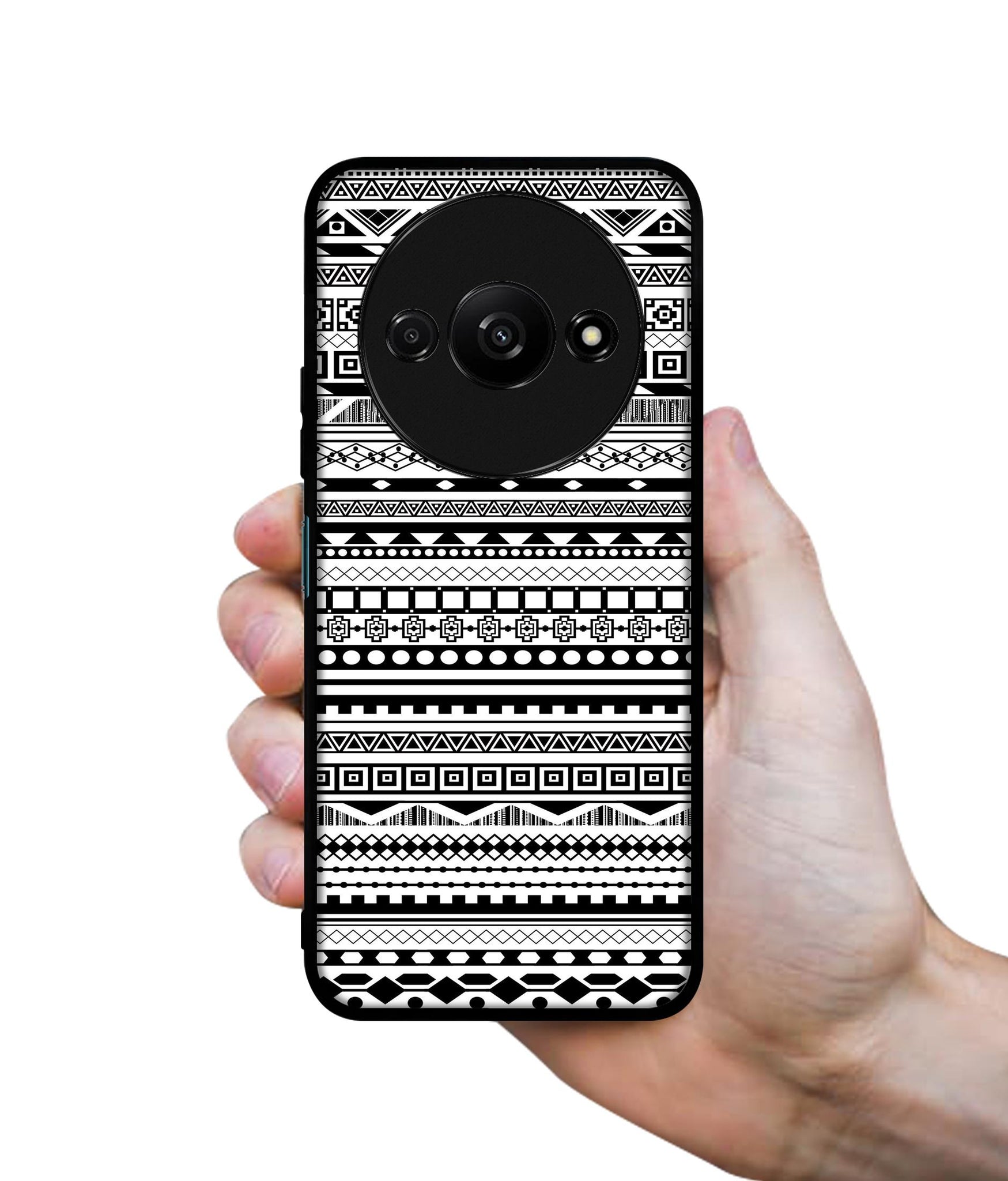 Black & White Patterns Design Designer 2D Printed Back Case Cover for Mi Redmi A3 4G / Poco C61 4G