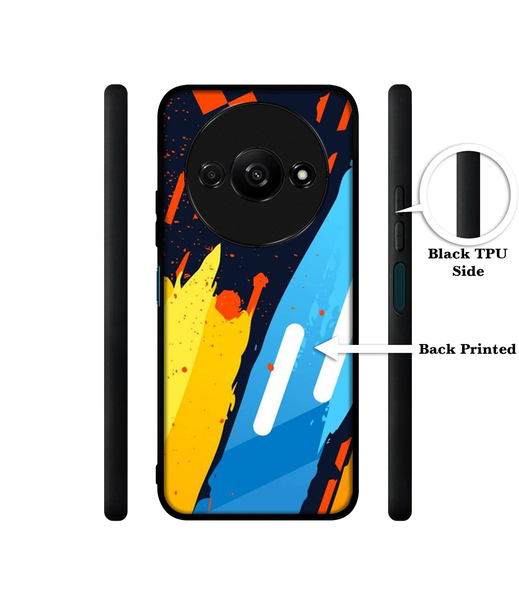 Abstract Stripes Geometric Figures Design Designer 2D Printed Back Case Cover for Mi Redmi A3 4G / Poco C61 4G