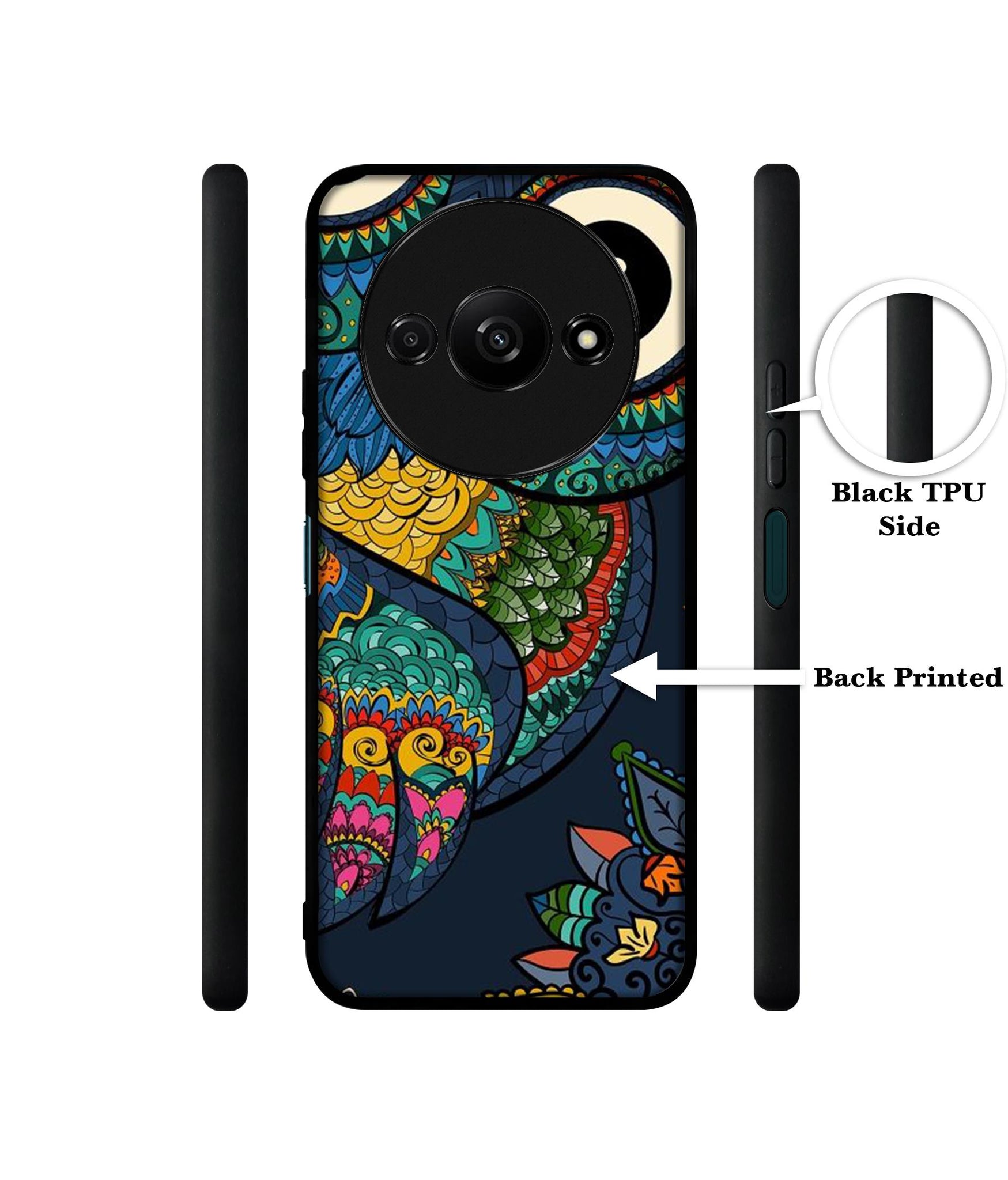 Owl Illustration Design Designer 2D Printed Back Case Cover for Mi Redmi A3 4G / Poco C61 4G