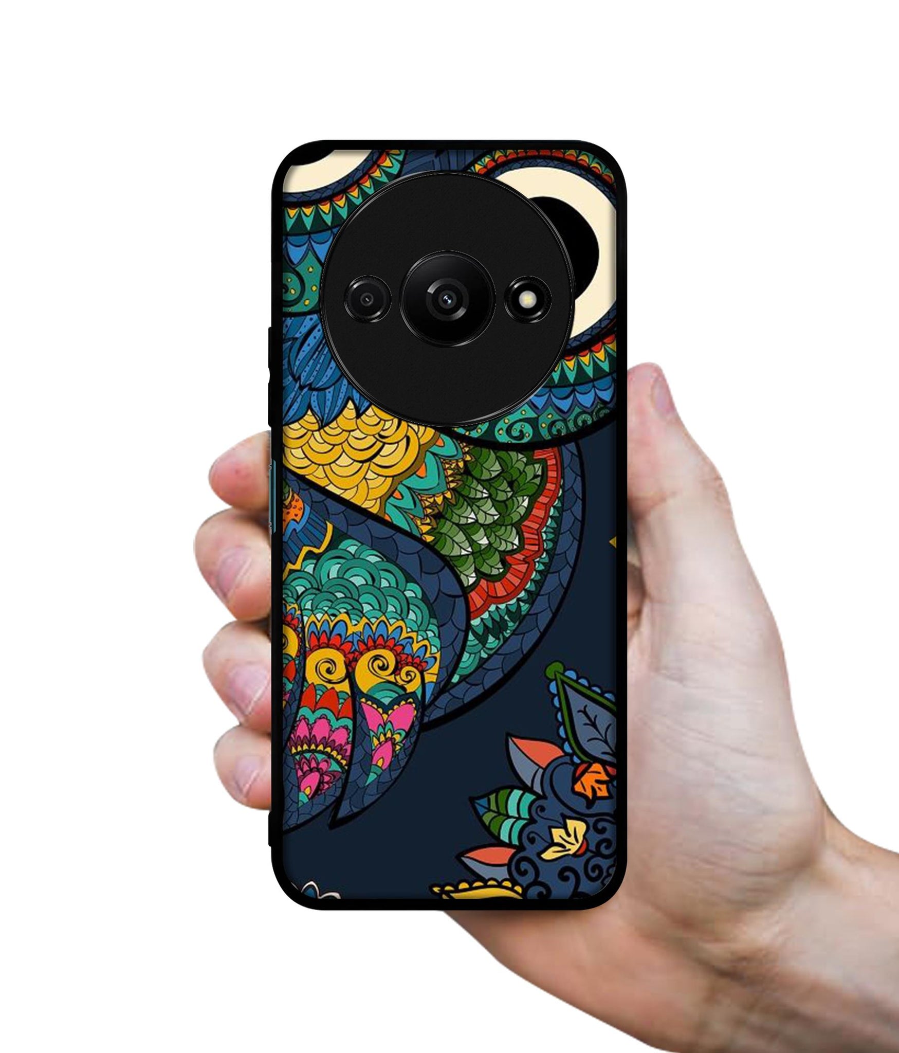 Owl Illustration Design Designer 2D Printed Back Case Cover for Mi Redmi A3 4G / Poco C61 4G