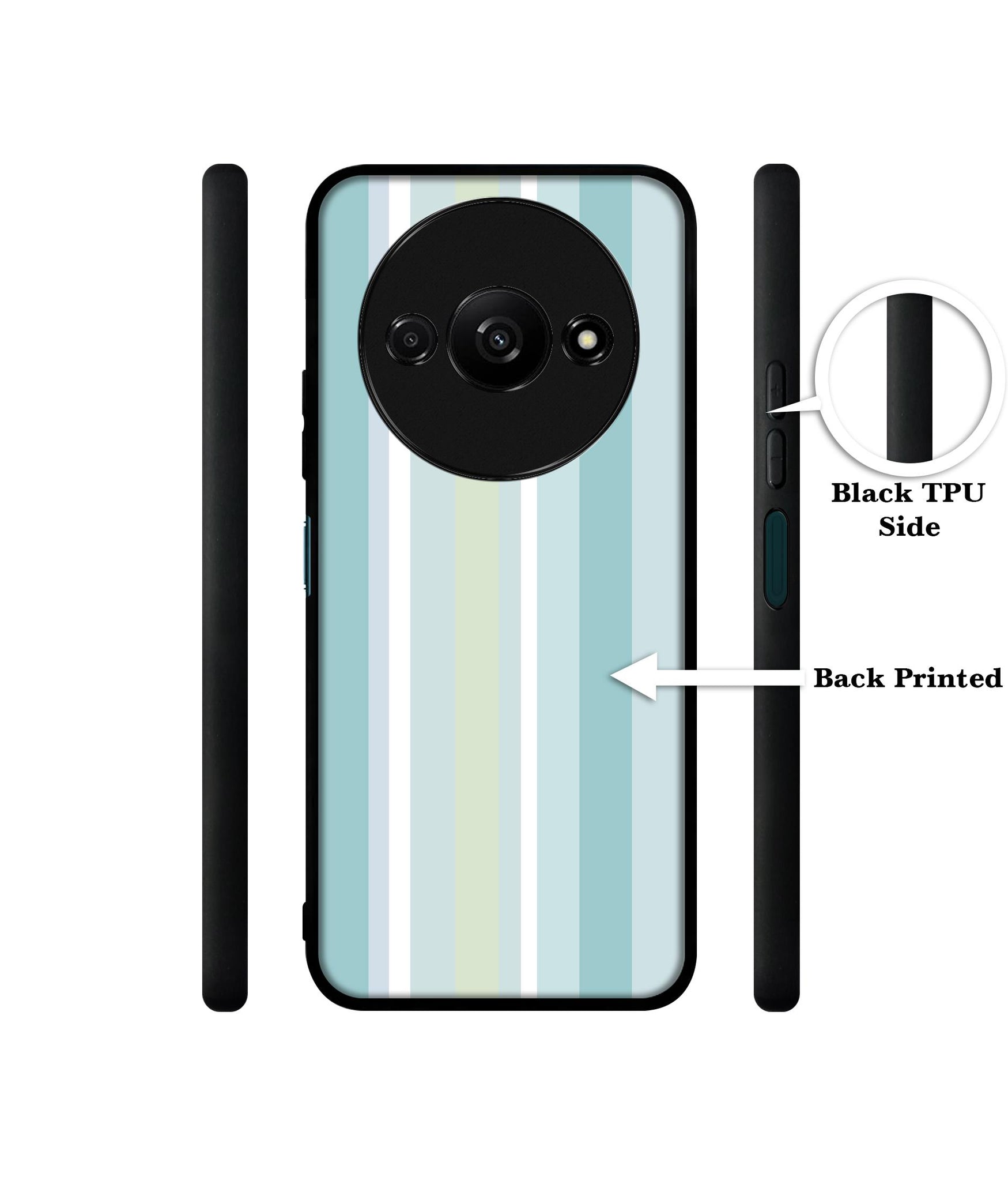Light Green Stripes Design Designer 2D Printed Back Case Cover for Mi Redmi A3 4G / Poco C61 4G