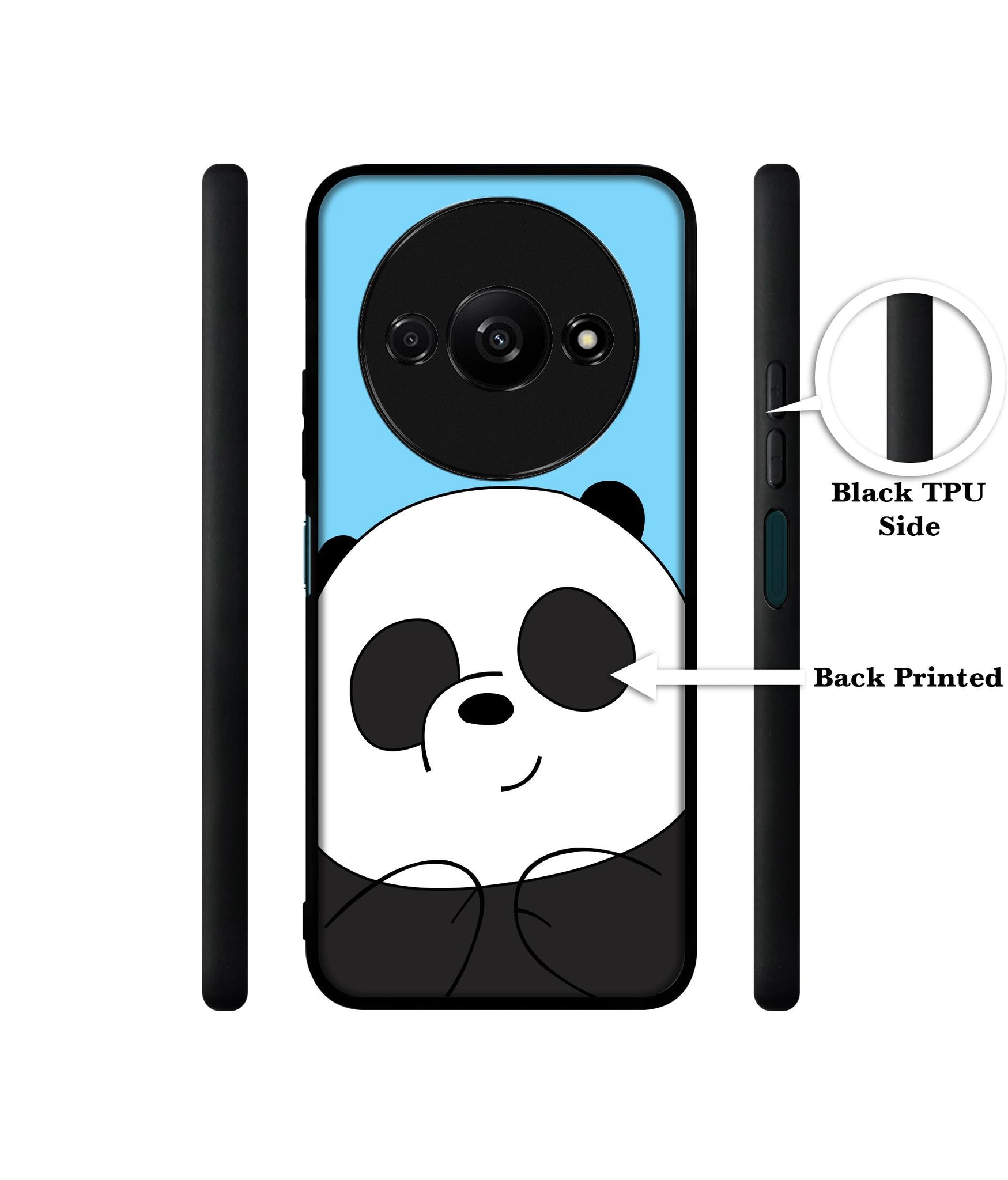 Cute Panda Design Designer 2D Printed Back Case Cover for Mi Redmi A3 4G / Poco C61 4G