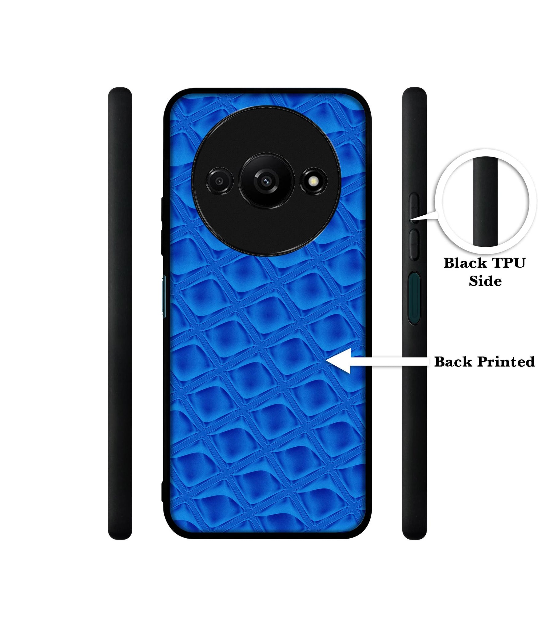 Blue Diamond Design Designer 2D Printed Back Case Cover for Mi Redmi A3 4G / Poco C61 4G