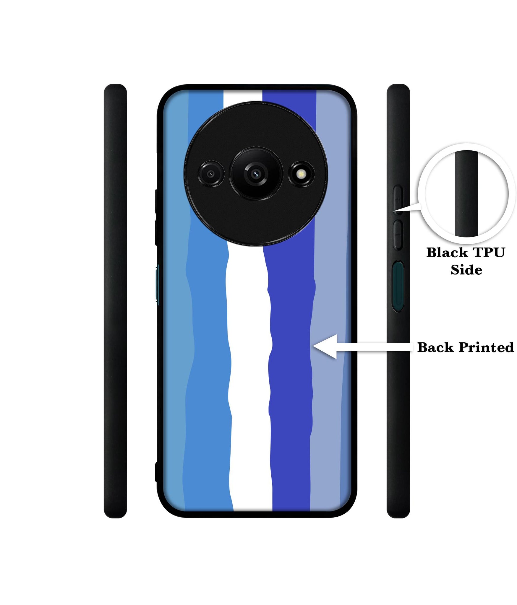 Blue Stripes Rainbow Design Designer 2D Printed Back Case Cover for Mi Redmi A3 4G / Poco C61 4G