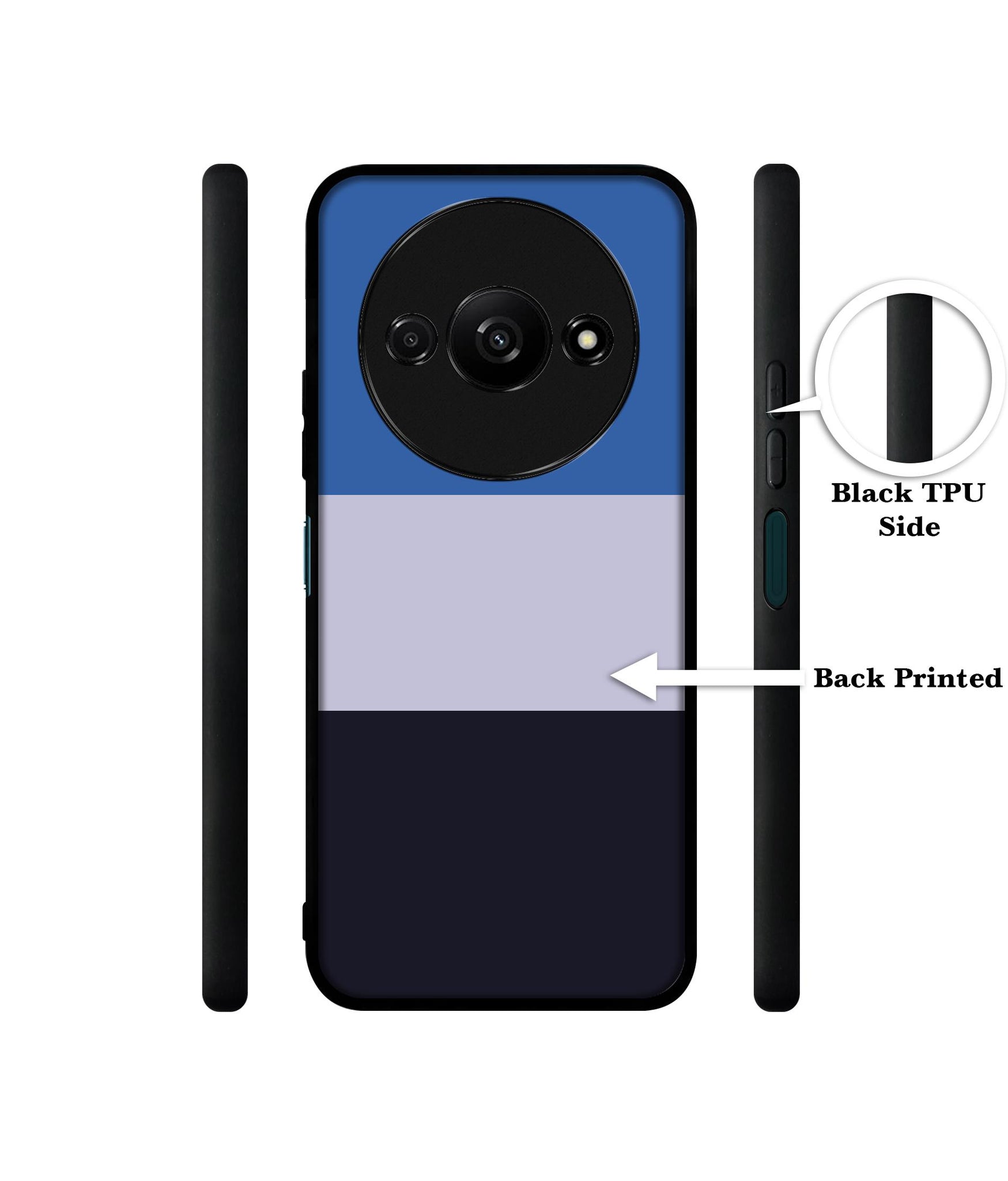 Three Color Stripes Design Designer 2D Printed Back Case Cover for Mi Redmi A3 4G / Poco C61 4G
