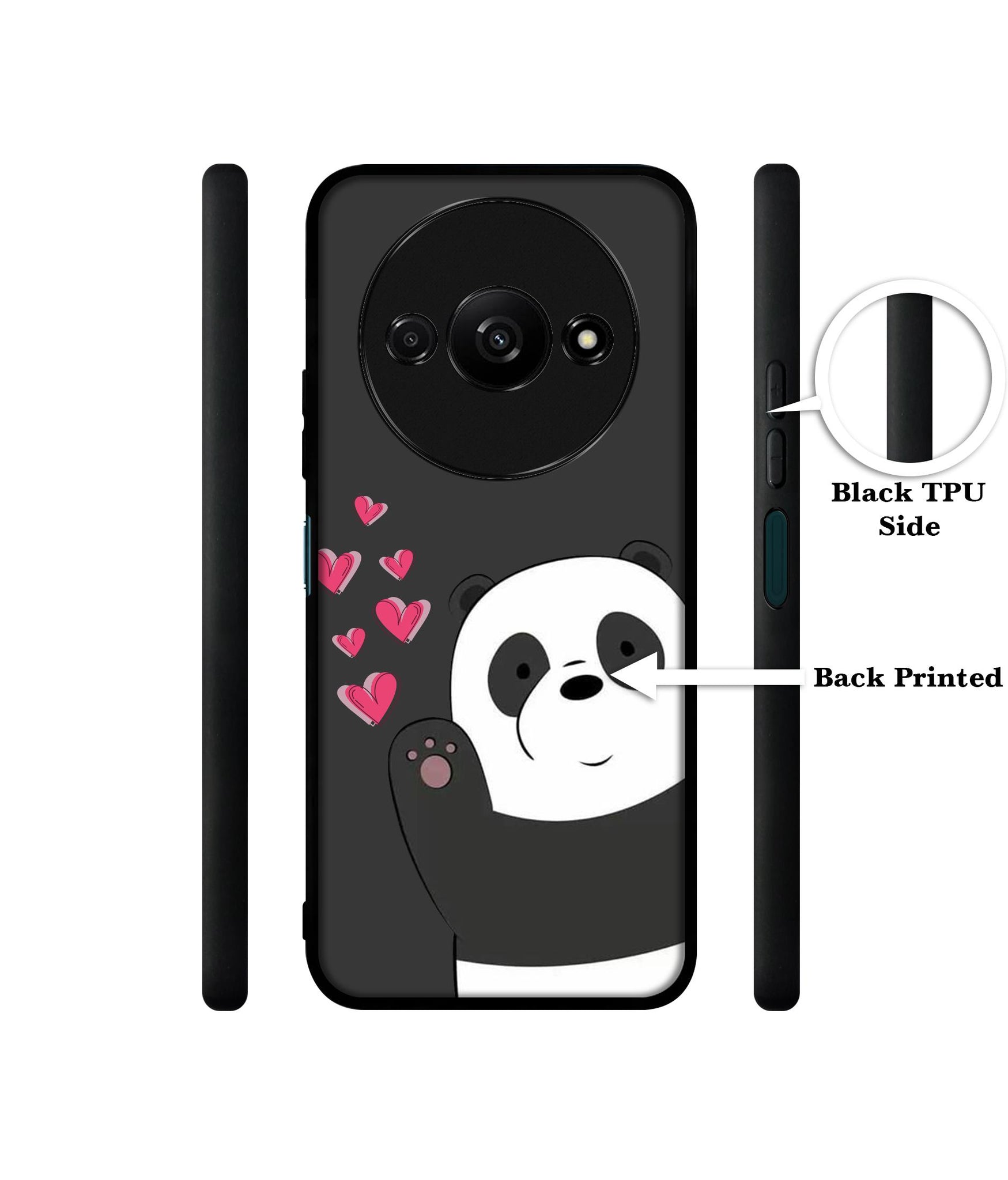 Love Panda Design Designer 2D Printed Back Case Cover for Mi Redmi A3 4G / Poco C61 4G