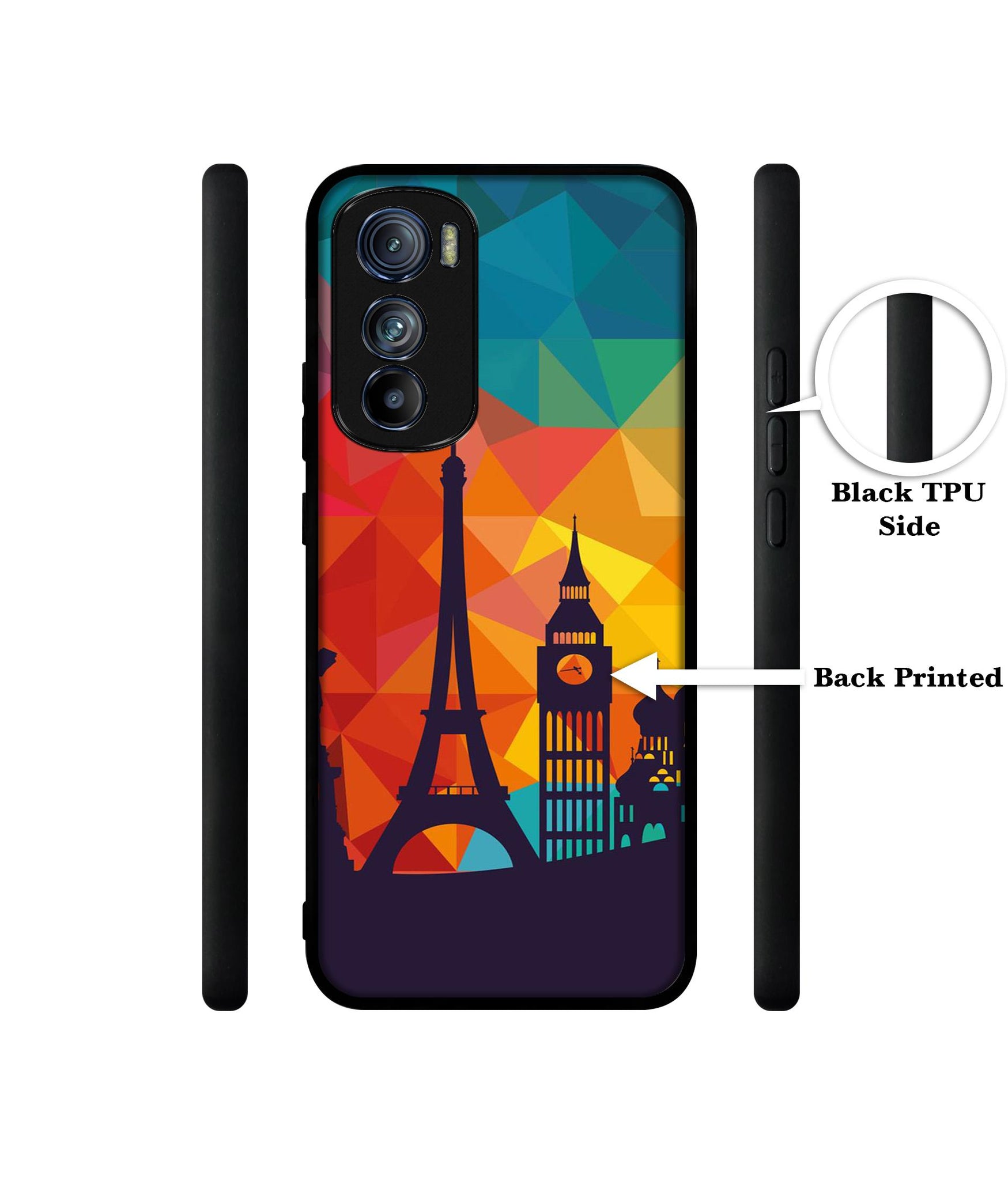 Colored Paris Design Designer 2D Printed Back Case Cover for Motorola Moto Edge 30 5G