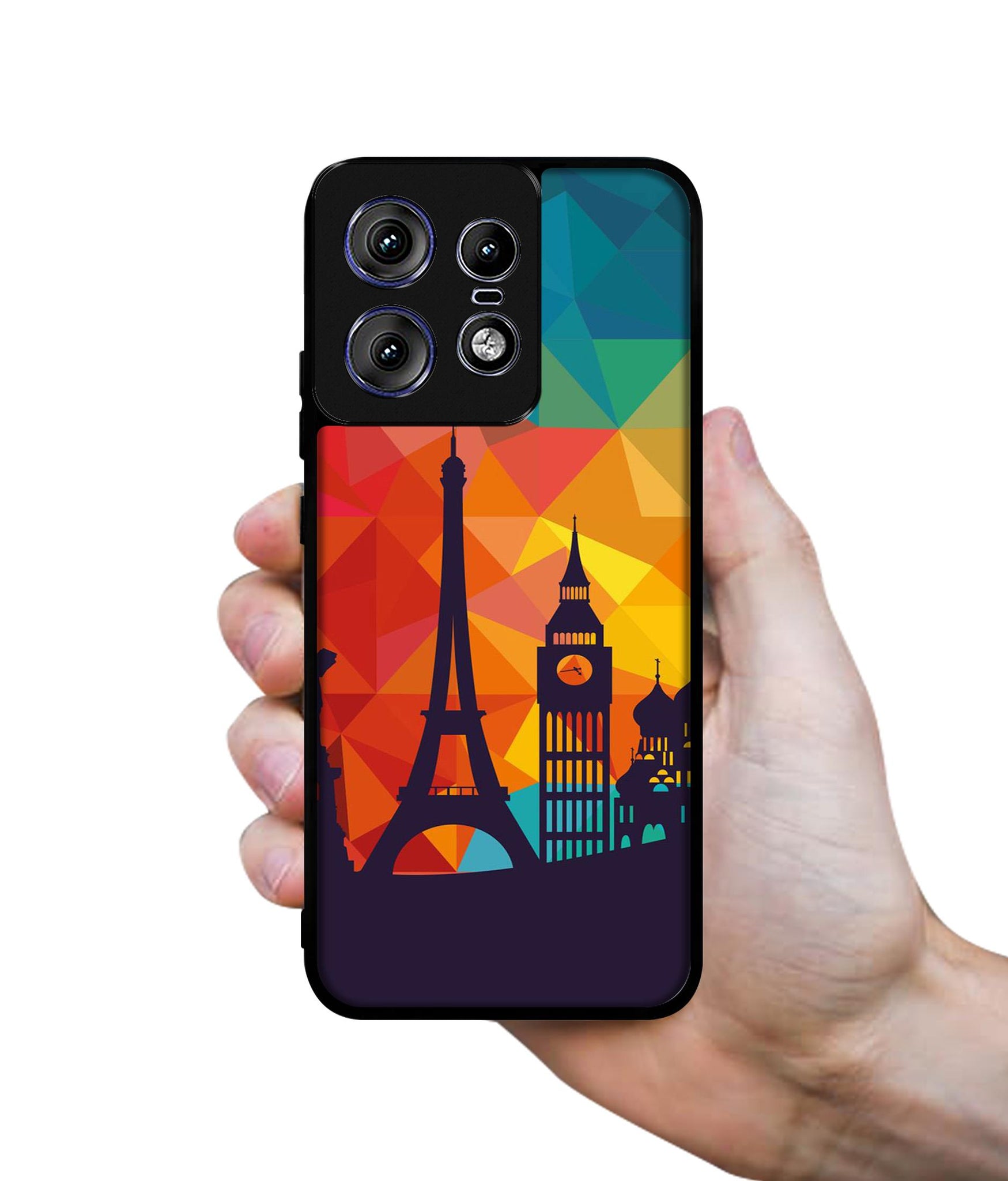 Colored Paris Design Designer 2D Printed Back Case Cover for Motorola Moto Edge 50 Pro 5G