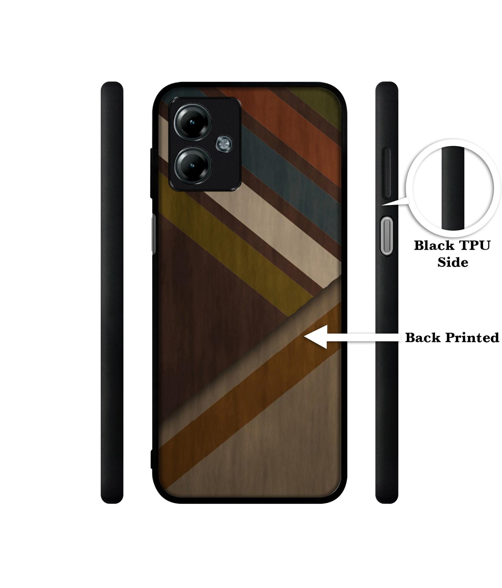Colorful Wooden Pattern Design Designer 2D Printed Back Case Cover for Motorola Moto G14 4G