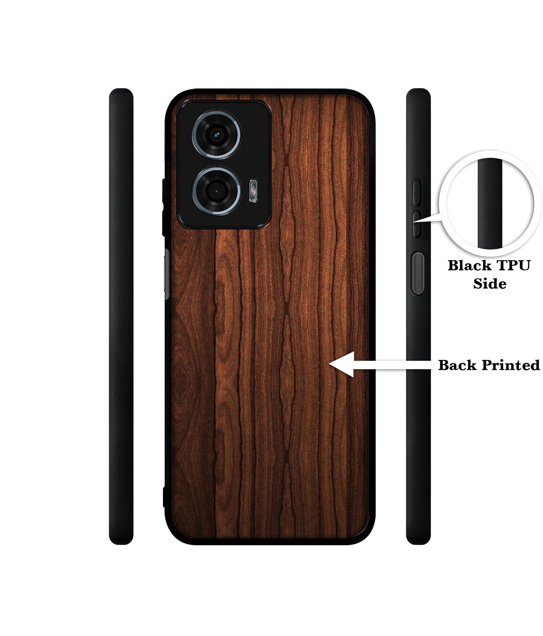 Brown Wooden Texture Design Designer 2D Printed Back Case Cover for Motorola Moto G34 5G / G45 5G