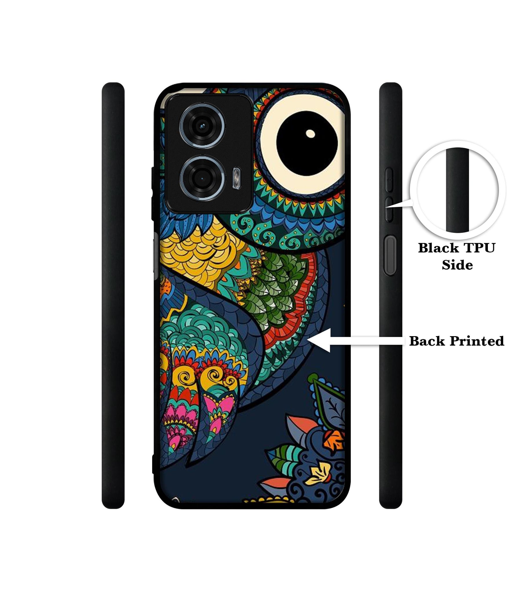 Owl Illustration Design Designer 2D Printed Back Case Cover for Motorola Moto G34 5G / G45 5G