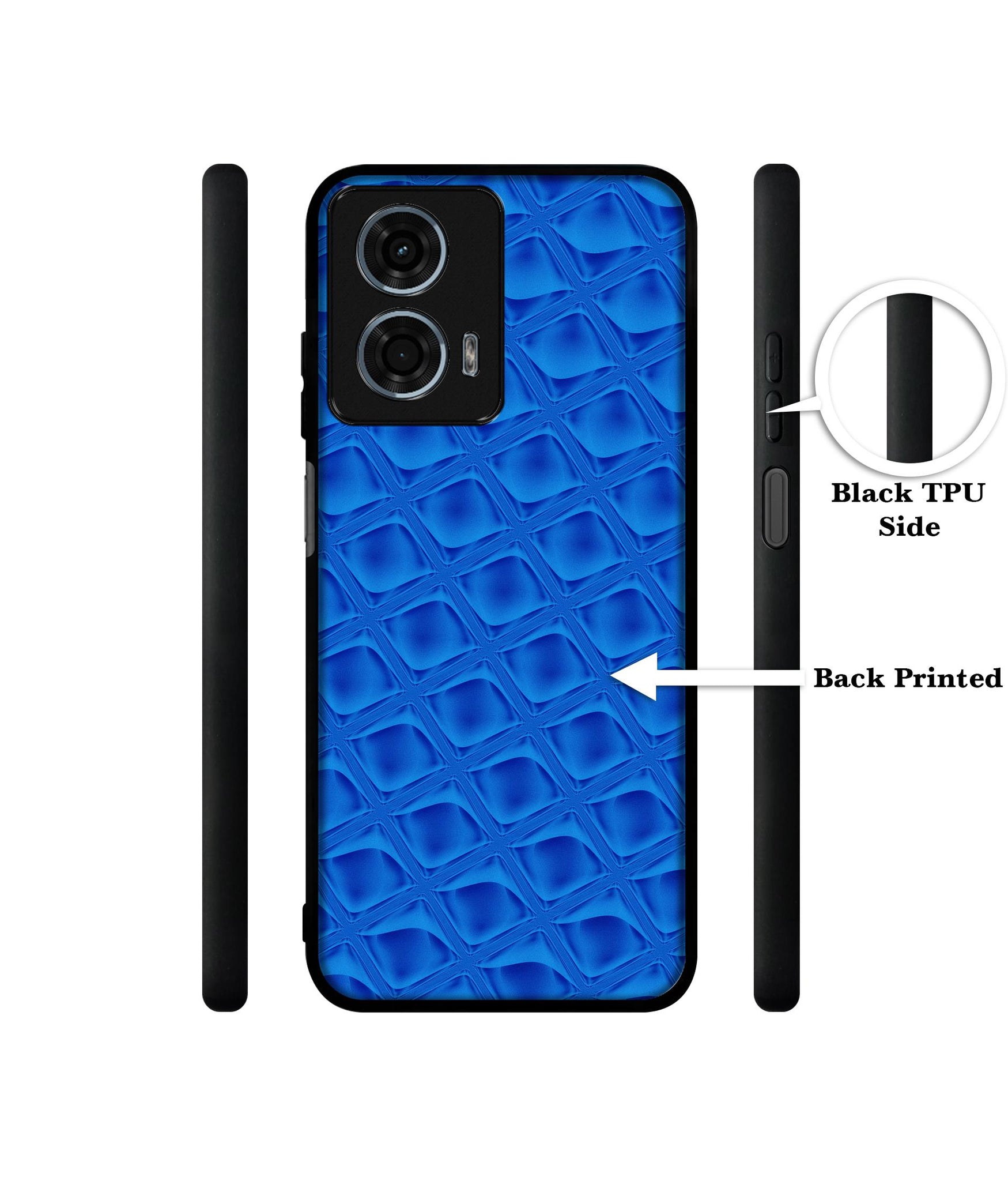 Blue Diamond Design Designer 2D Printed Back Case Cover for Motorola Moto G34 5G / G45 5G
