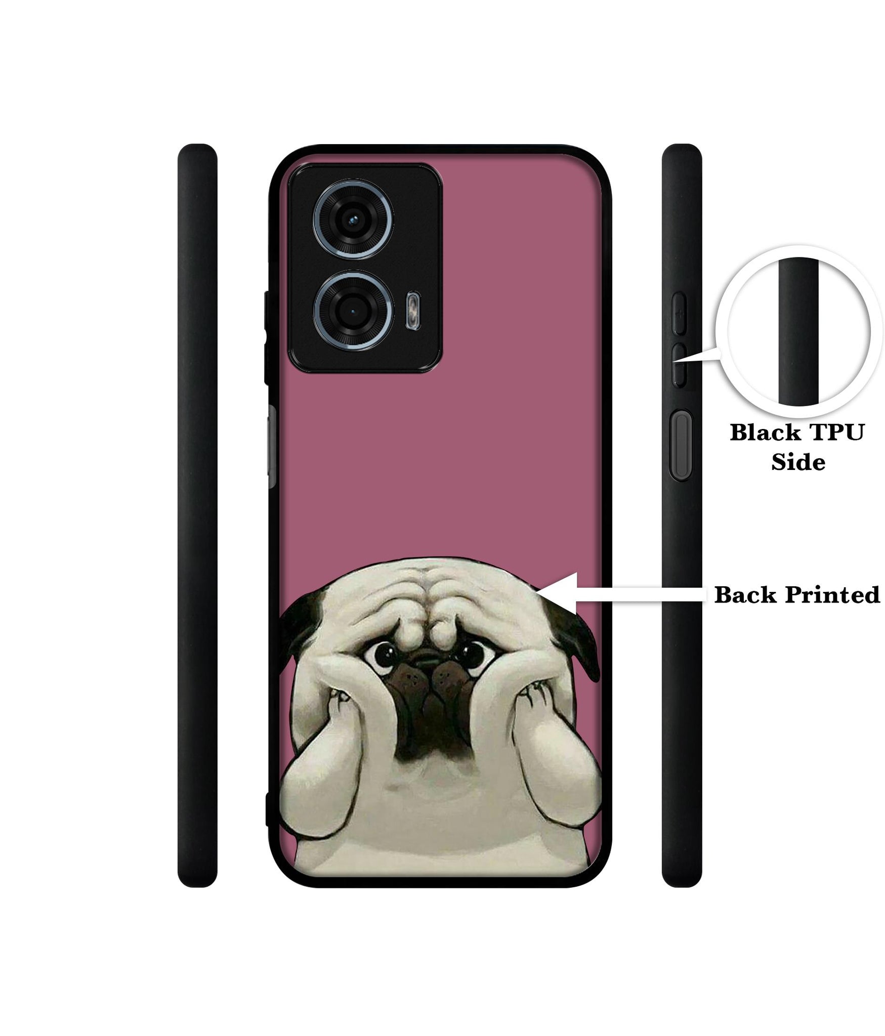 Cute Pug Holding Big Cheeks Design Designer 2D Printed Back Case Cover for Motorola Moto G34 5G / G45 5G