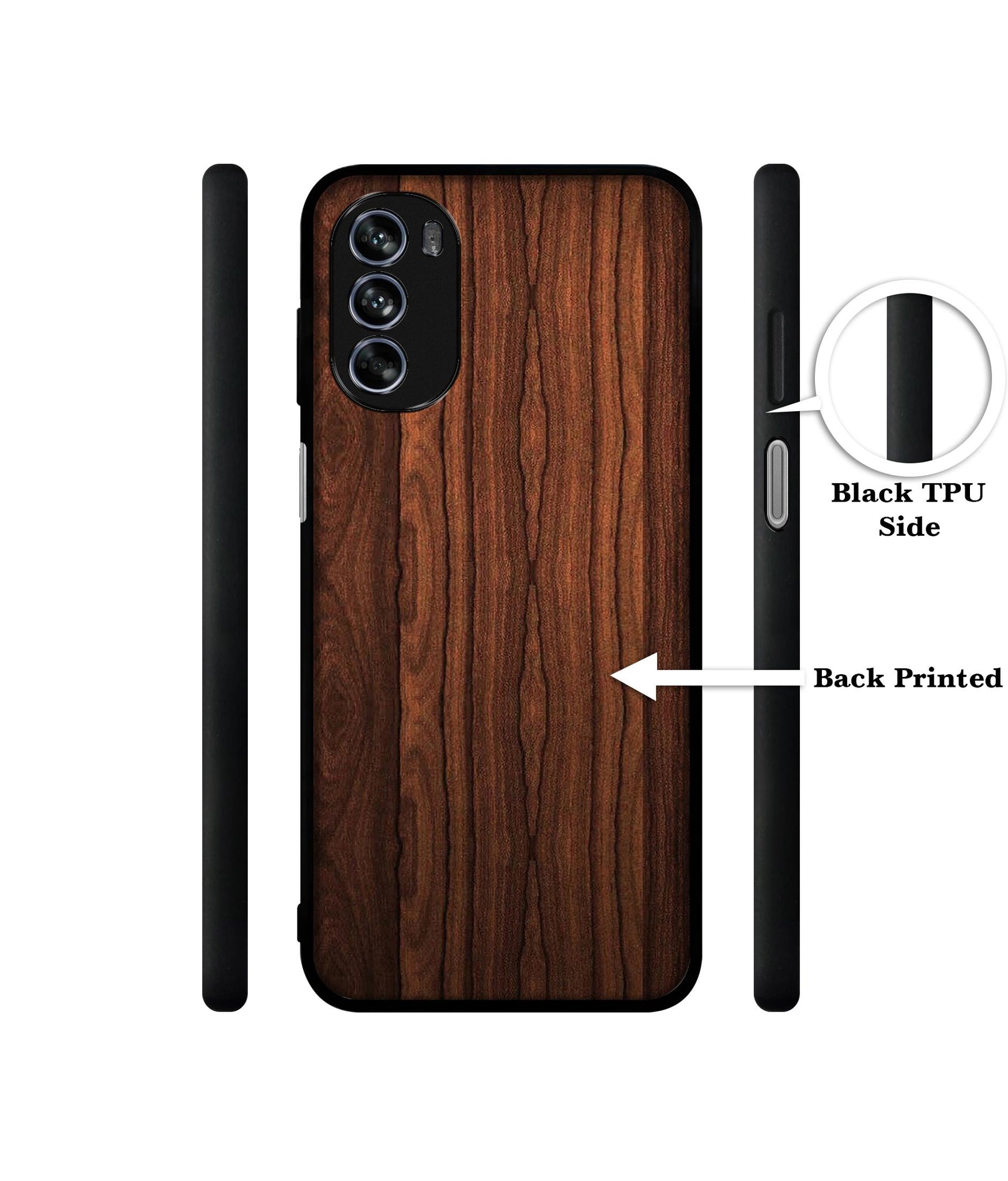 Brown Wooden Texture Design Designer 2D Printed Back Case Cover for Motorola Moto G62 5G