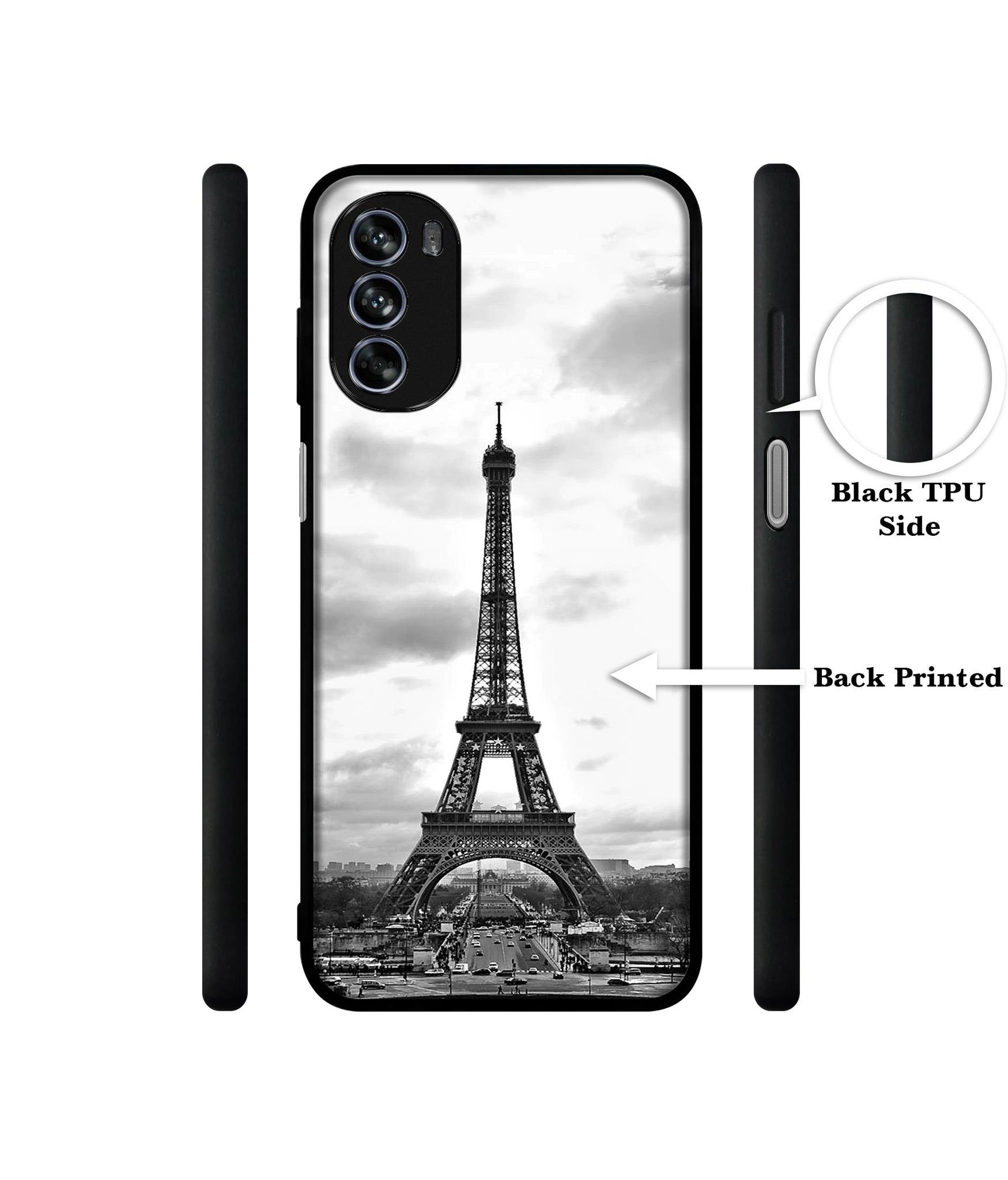 Eiffel Tower Design Designer 2D Printed Back Case Cover for Motorola Moto G62 5G