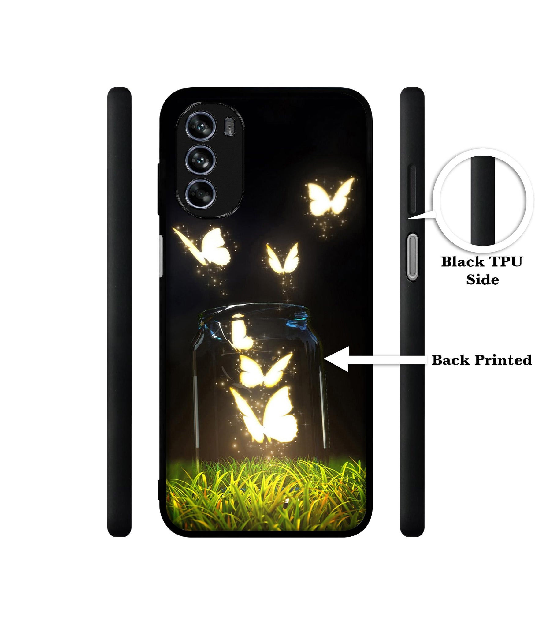 Butterfly Design Designer 2D Printed Back Case Cover for Motorola Moto G62 5G