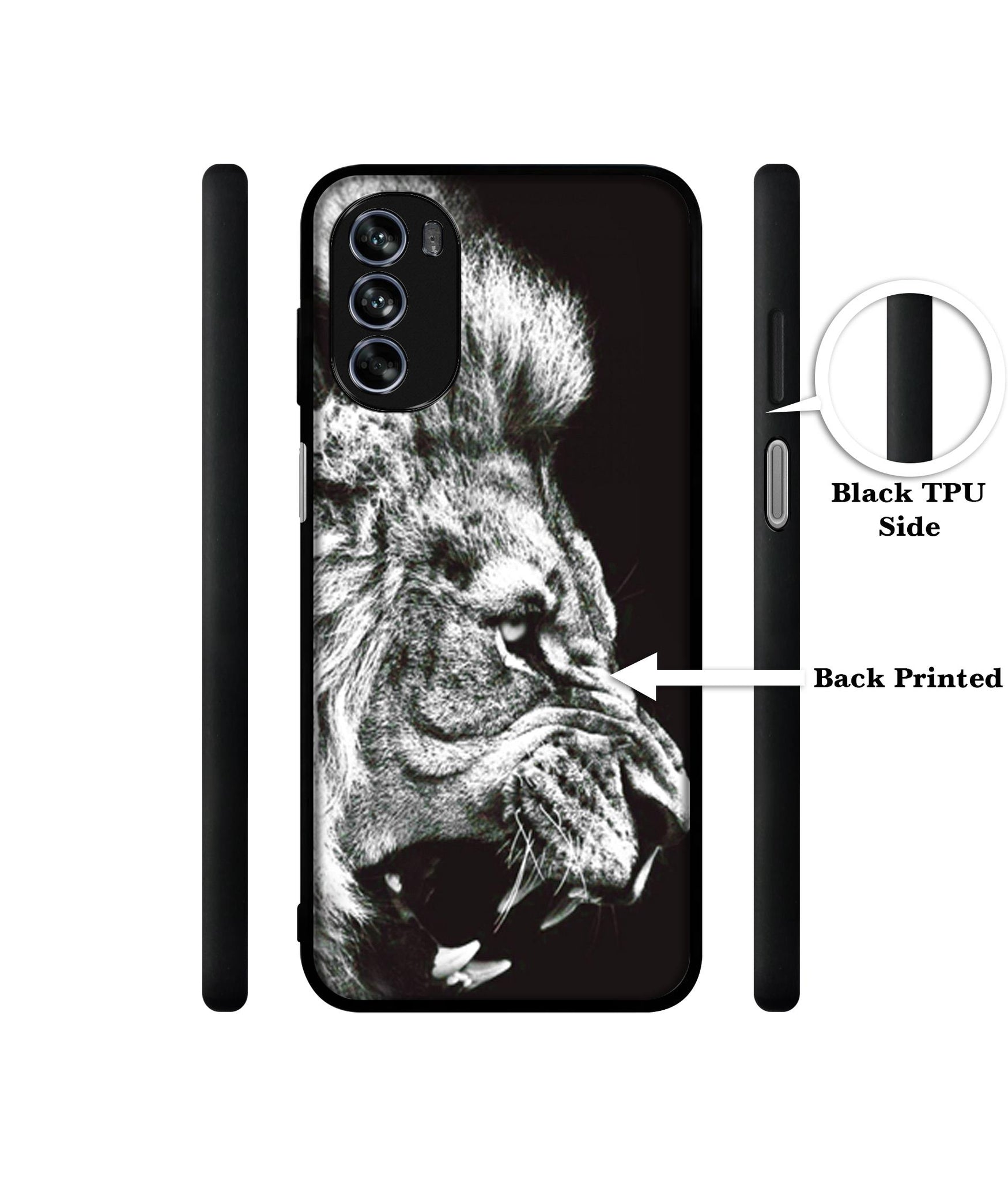 Angry Lion Design Designer 2D Printed Back Case Cover for Motorola Moto G62 5G