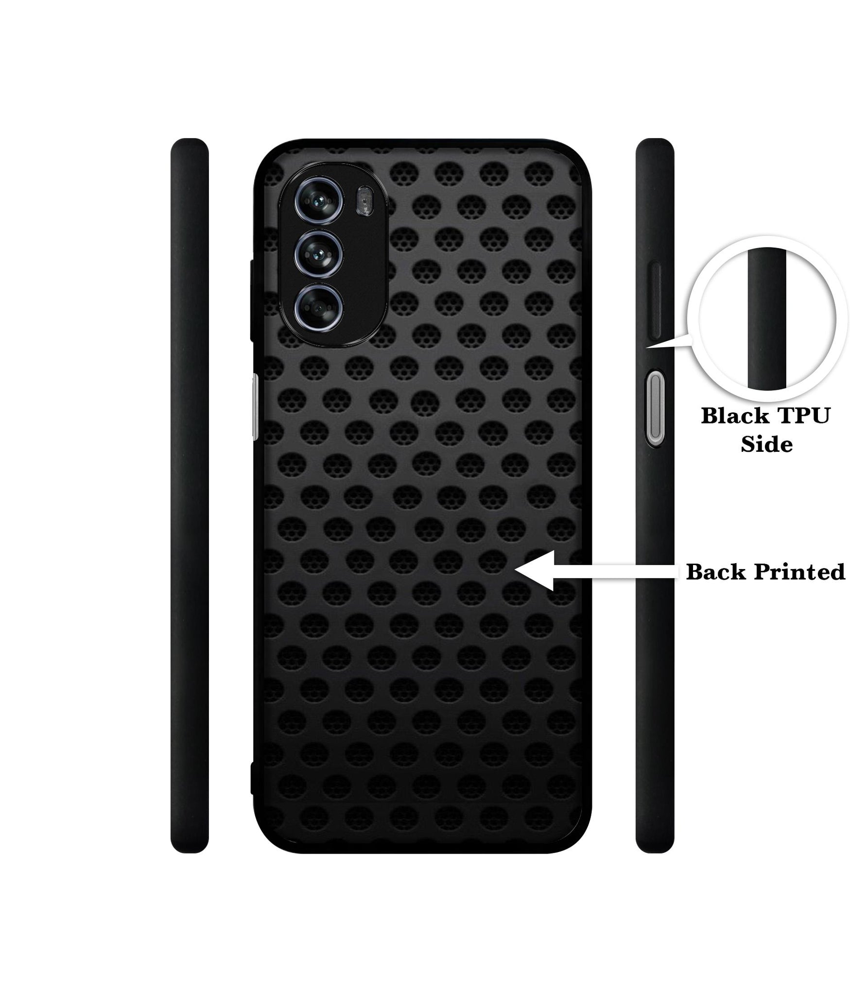 Black Circle Design Designer 2D Printed Back Case Cover for Motorola Moto G62 5G