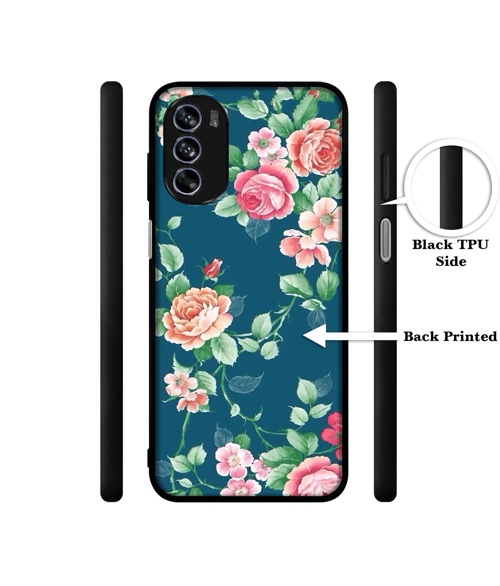 Vintage Floral Design Designer 2D Printed Back Case Cover for Motorola Moto G62 5G
